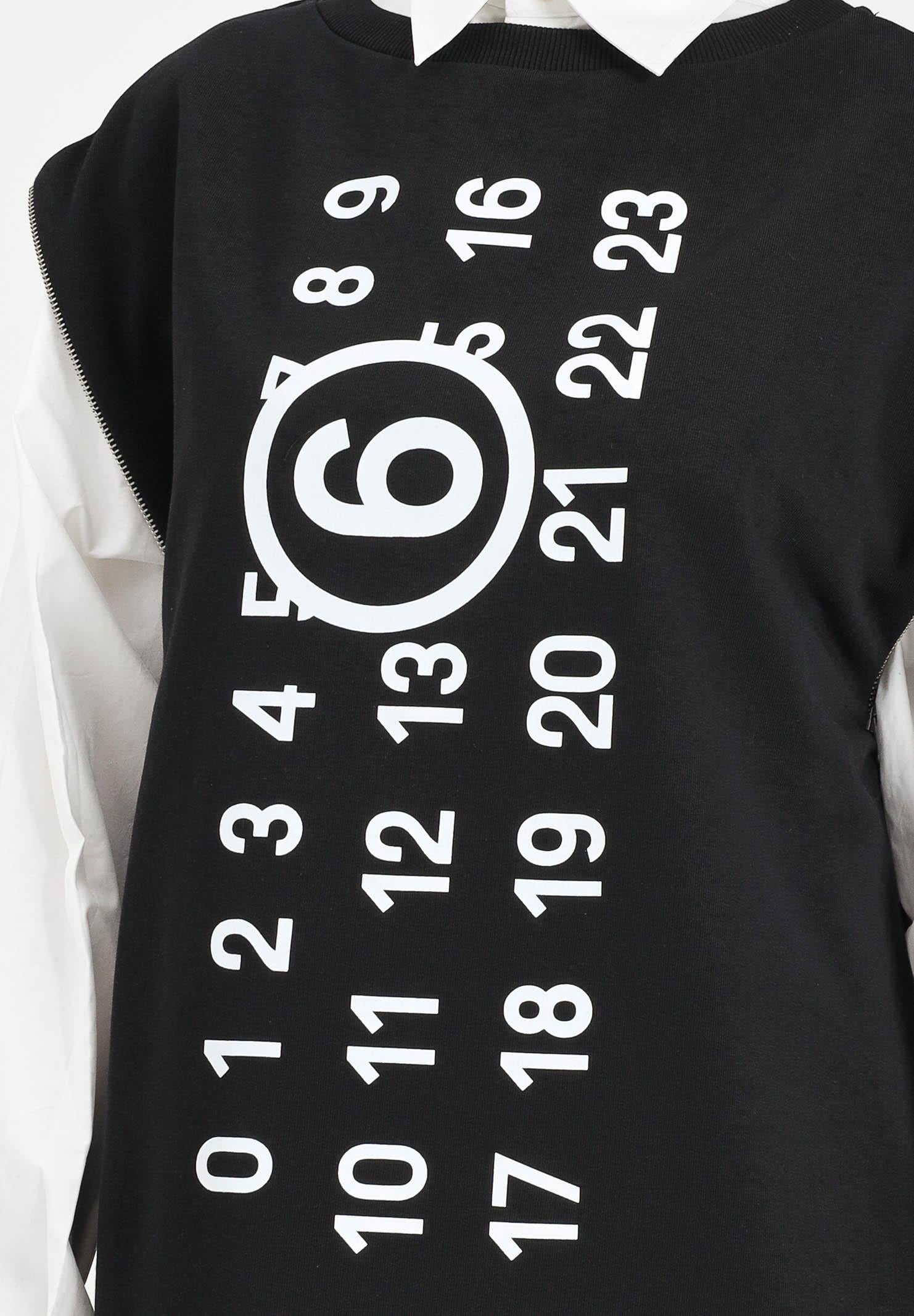 MAISON MARGIELA Abito corto nero per donna e ragazze con maxi logo M60850MM02X M6900 MAISON MARGIELA