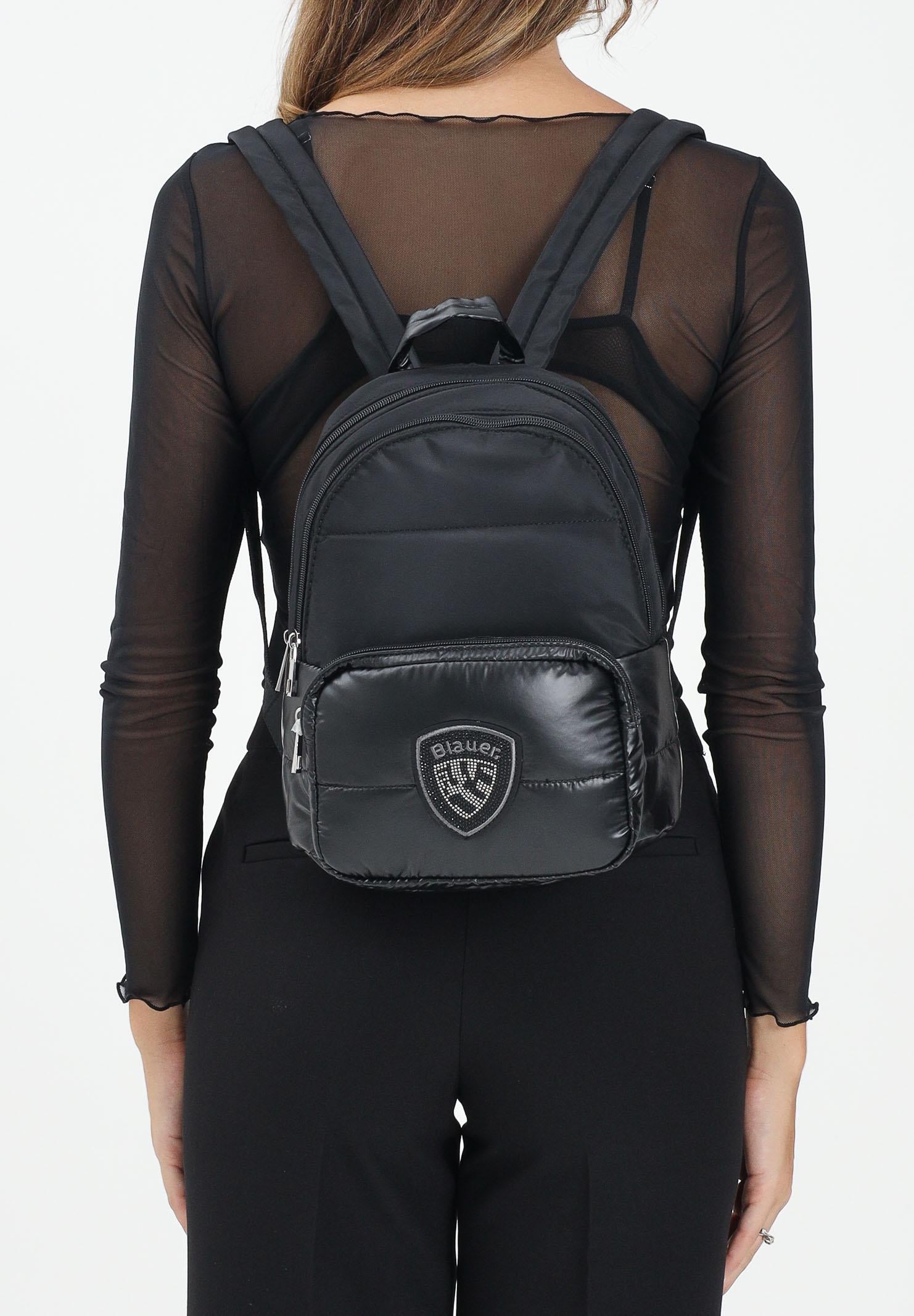 BLAUER Zaino nero da donna con logo e imbottitura F5WAVE04PAD BLK BLAUER