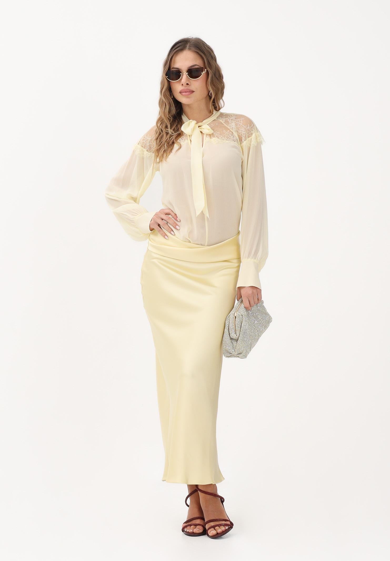 PATRIZIA PEPE Blusa gialla da donna con fiocco 8C0859A692 Y478 PATRIZIA PEPE