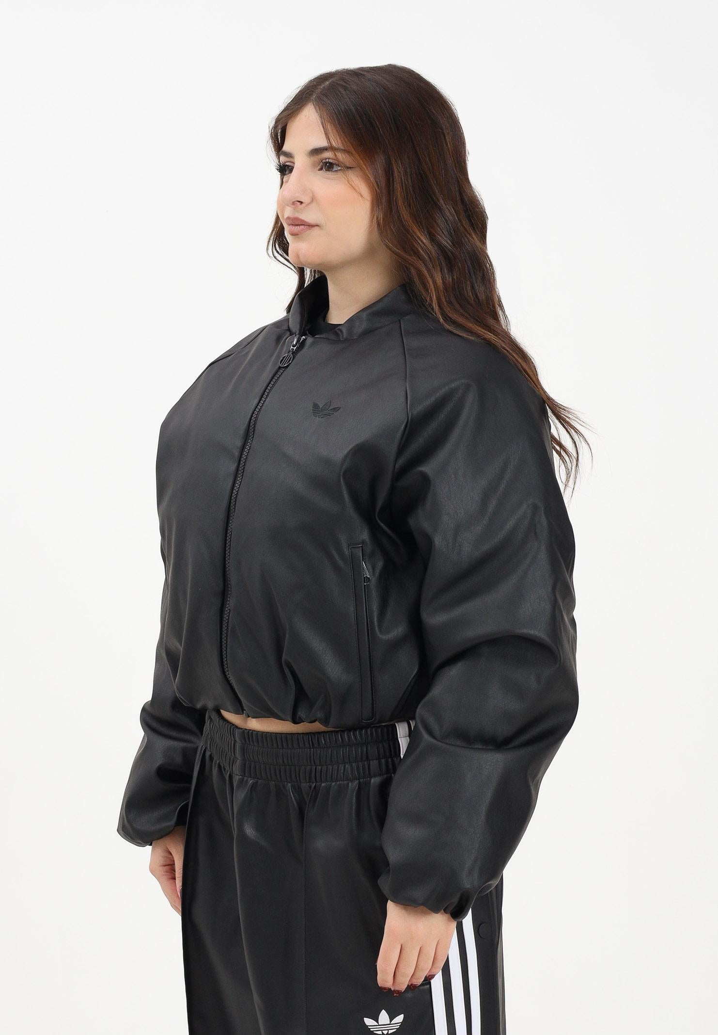 ADIDAS ORIGINALS Bomber Pleather Bomber Synthetic Down nero da donna JX5332 . ADIDAS ORIGINALS