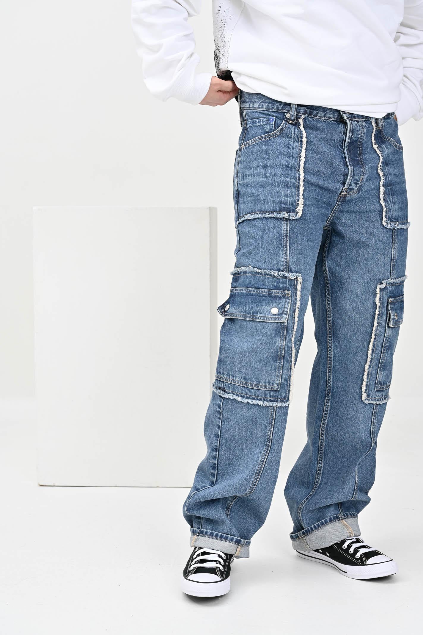 KARL LAGERFELD Jeans cargo in denim blu da uomo KLA1M10052 1NA KARL LAGERFELD