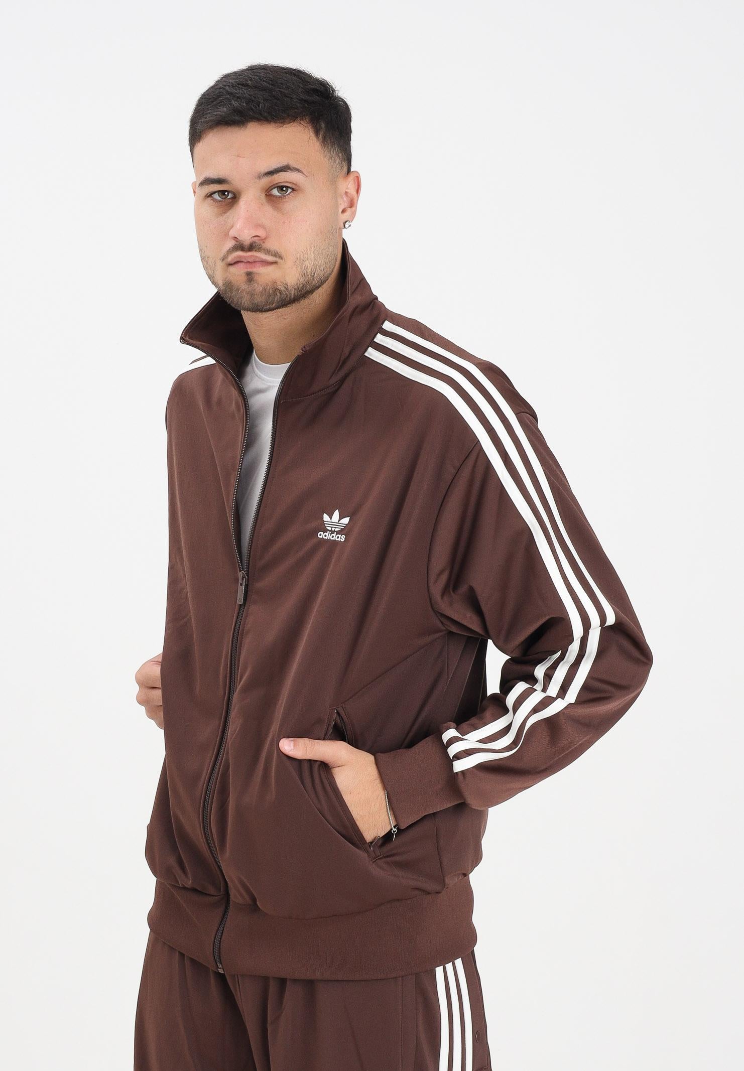 ADIDAS ORIGINALS Felpa con zip Adicolor Classics Firebird marrone da uomo KA0459 . ADIDAS ORIGINALS