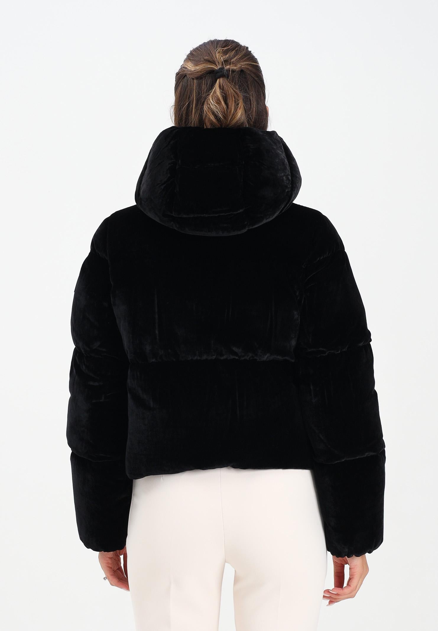 ELISABETTA FRANCHI Piumino cropped in velluto nero da donna PI82D56E2 110 ELISABETTA FRANCHI