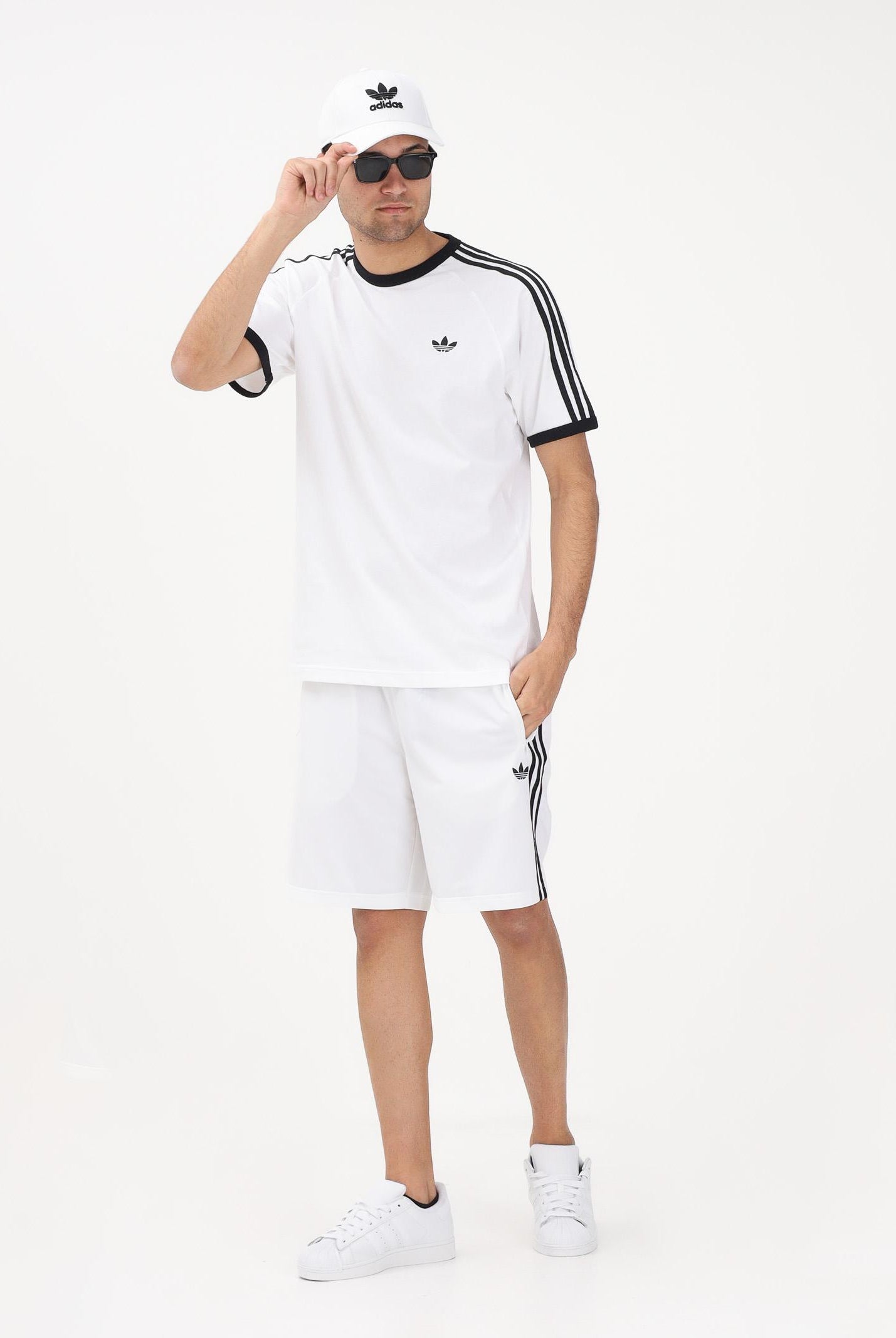 ADIDAS ORIGINALS T-shirt a manica corta 3 STRIPES bianca da uomo KE3537 . ADIDAS ORIGINALS
