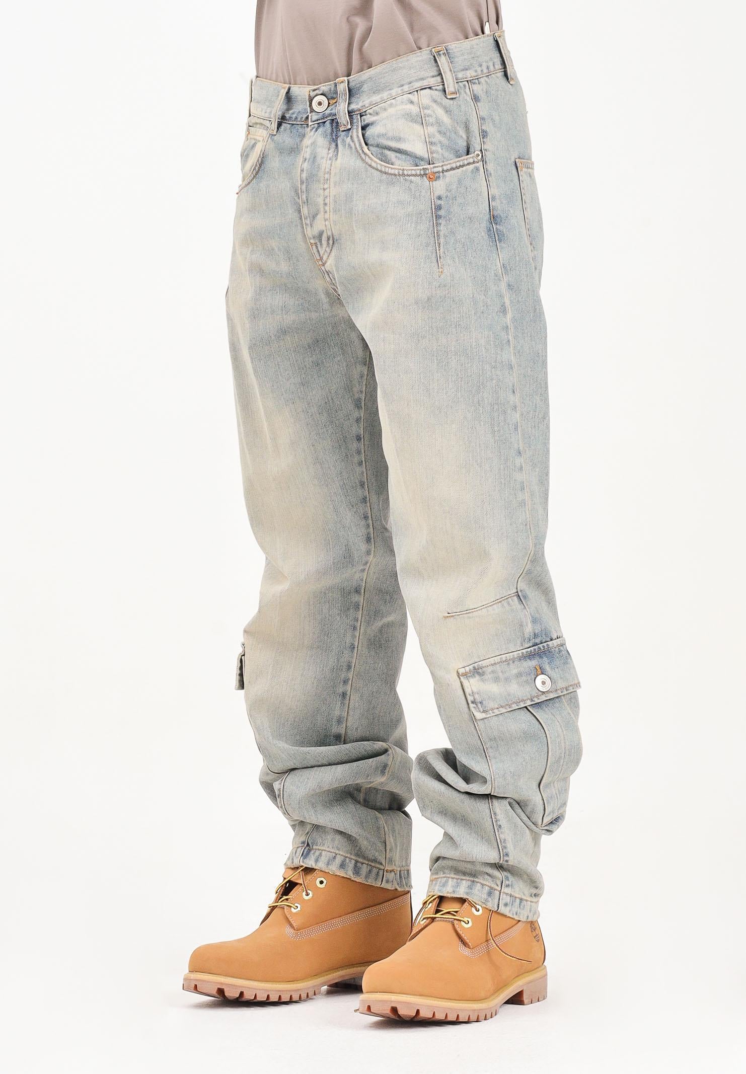 YES LONDON Jeans cargo in denim chiaro da uomo XJ3225 CA YES LONDON