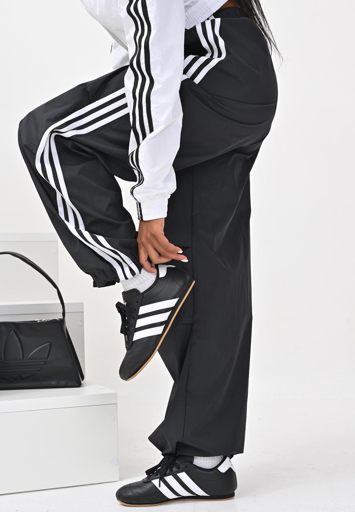 ADIDAS ORIGINALS Pantalone sportivo 3-Stripes Woven Parachute nero da donna IY7251 ADIDAS ORIGINALS