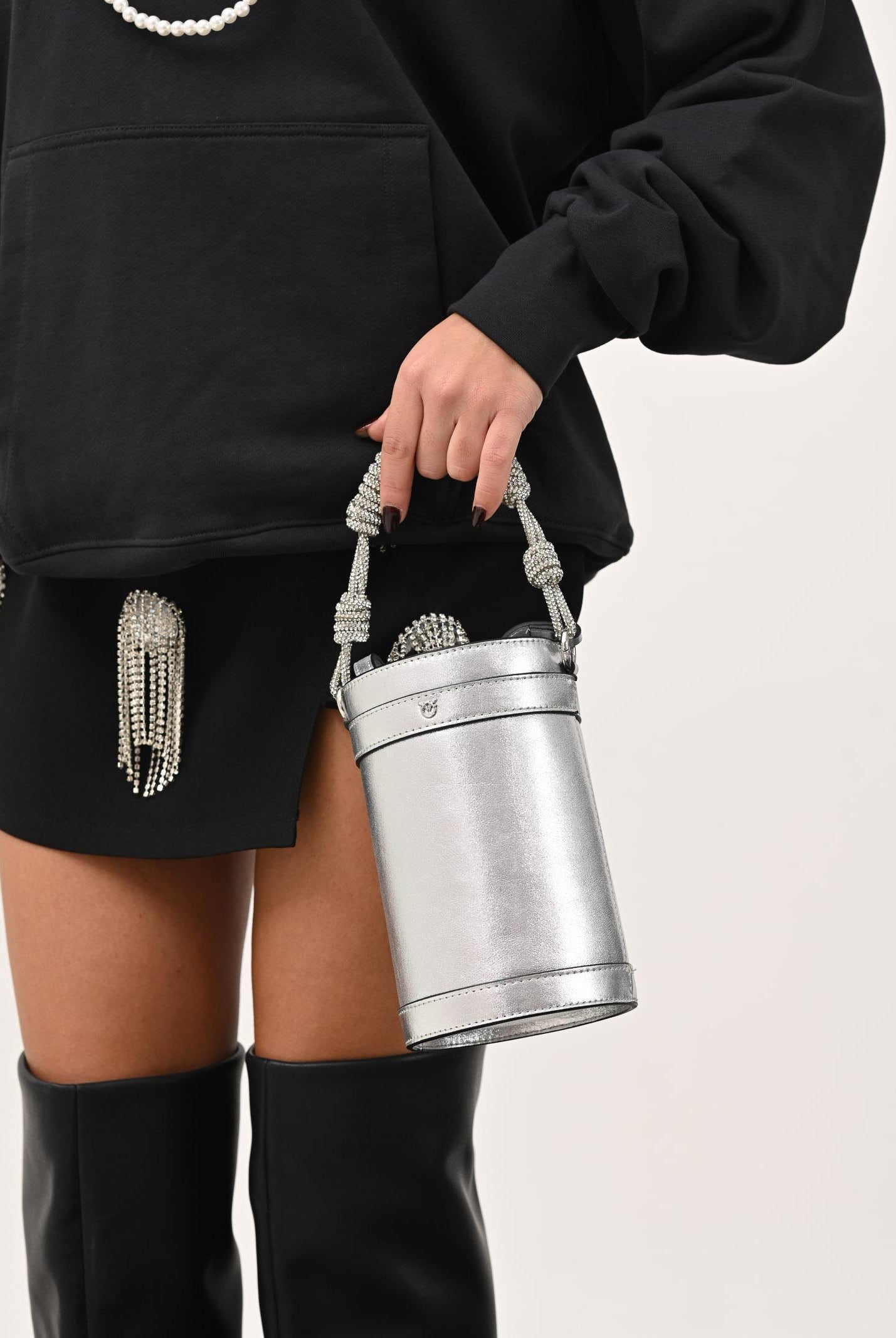 PINKO Mini bucket argento da donna 105910A291 ZZFN PINKO