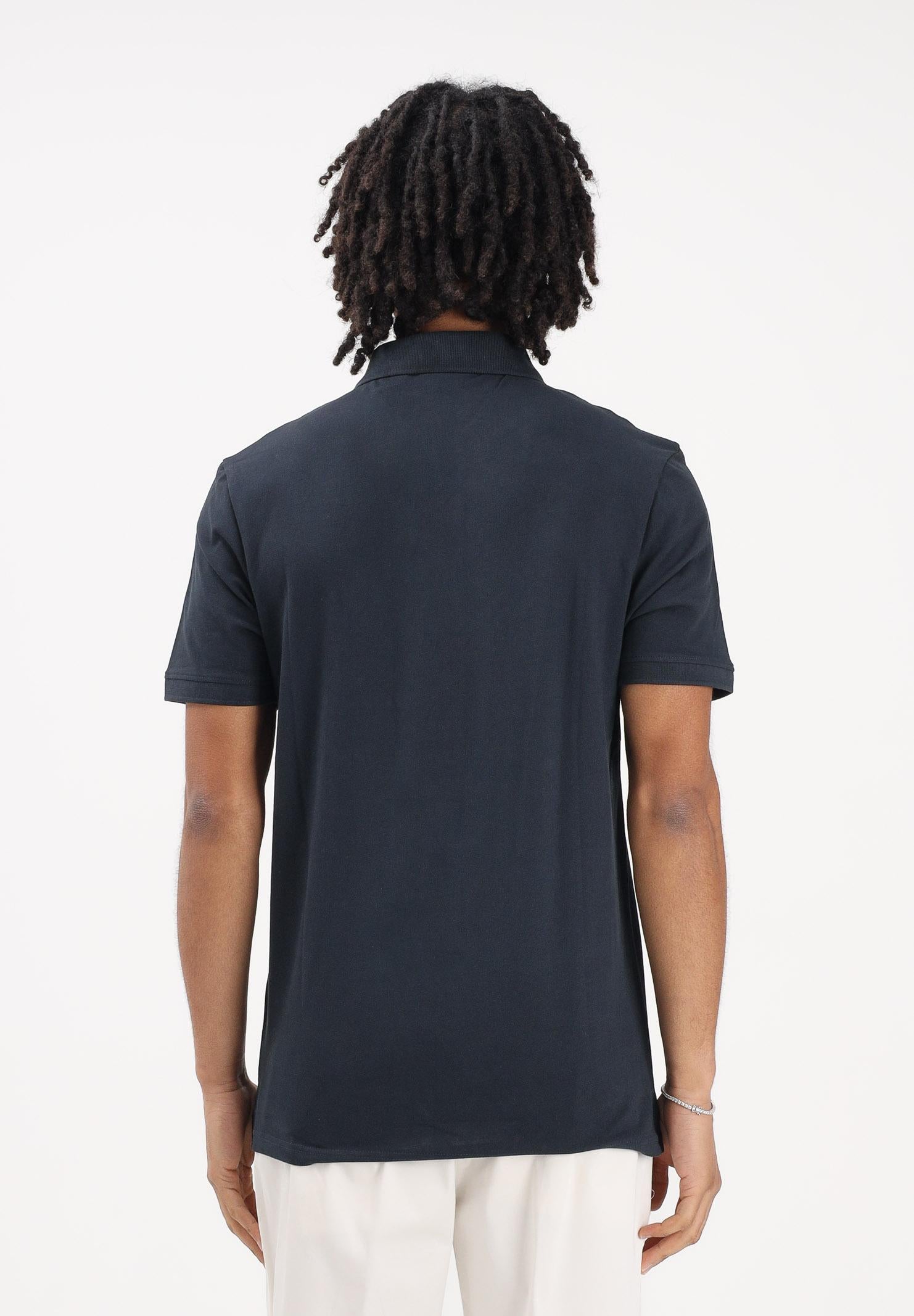 LYLE & SCOTT Polo a manica corta blu da uomo con patch logo golden eagle SP400VOG Z271 LYLE & SCOTT