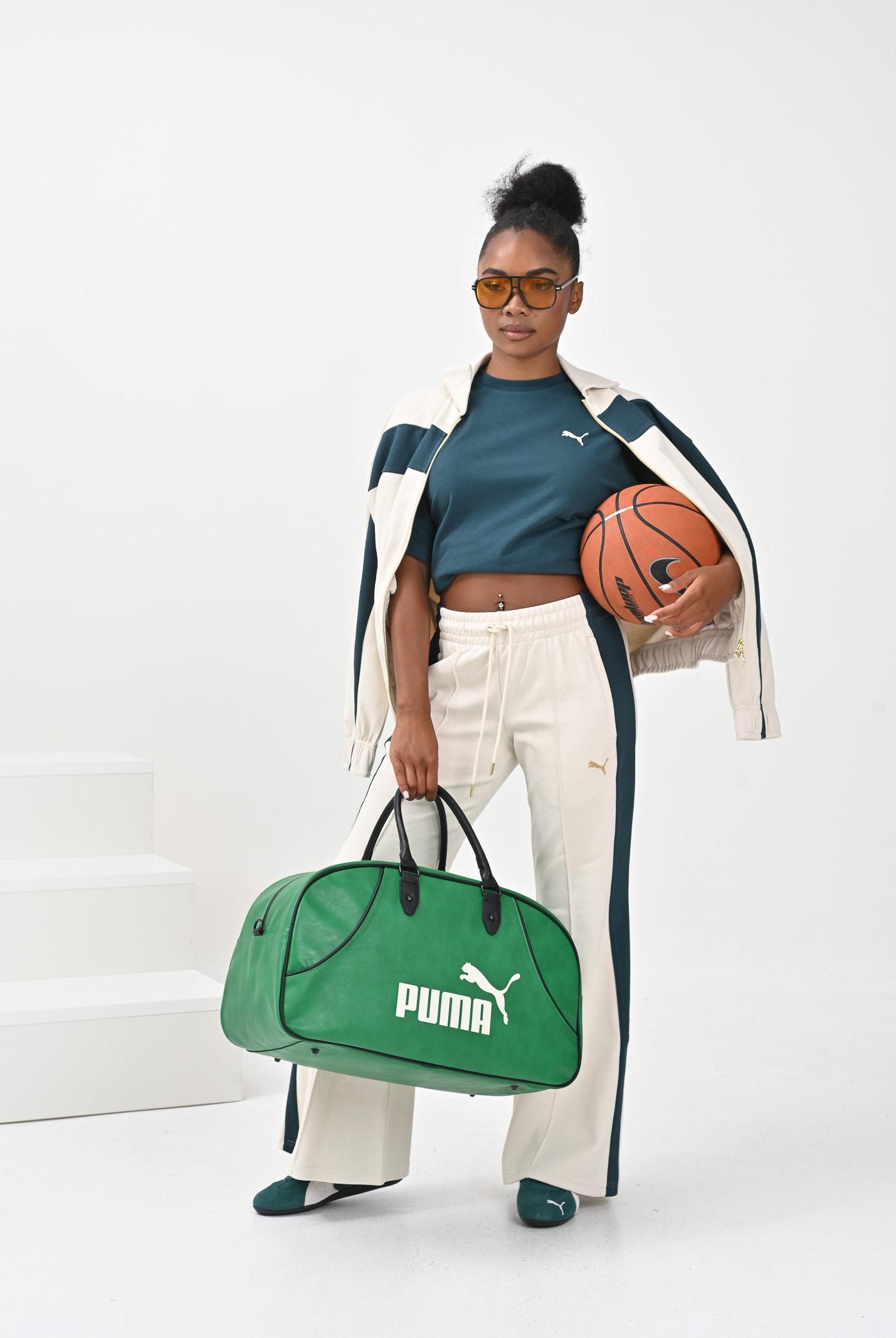 PUMA T-shirt a manica corta WARDROBE ESS verde petrolio da uomo 629645 75 PUMA