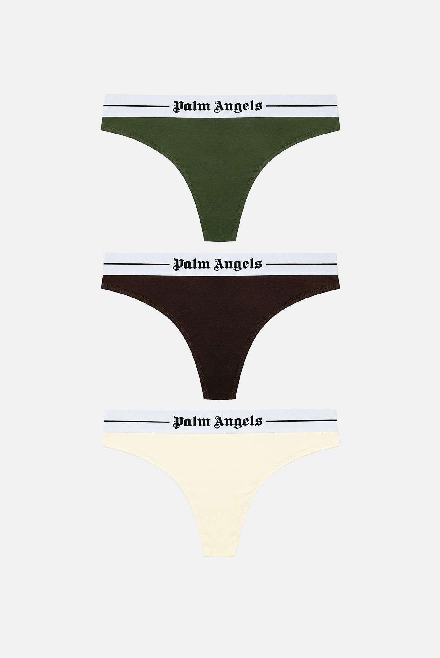 PALM ANGELS Set di tre perizomi con logo, colore Assorted Colours, multicolore, da donna. PLA1UWBT04TR AS PALM ANGELS