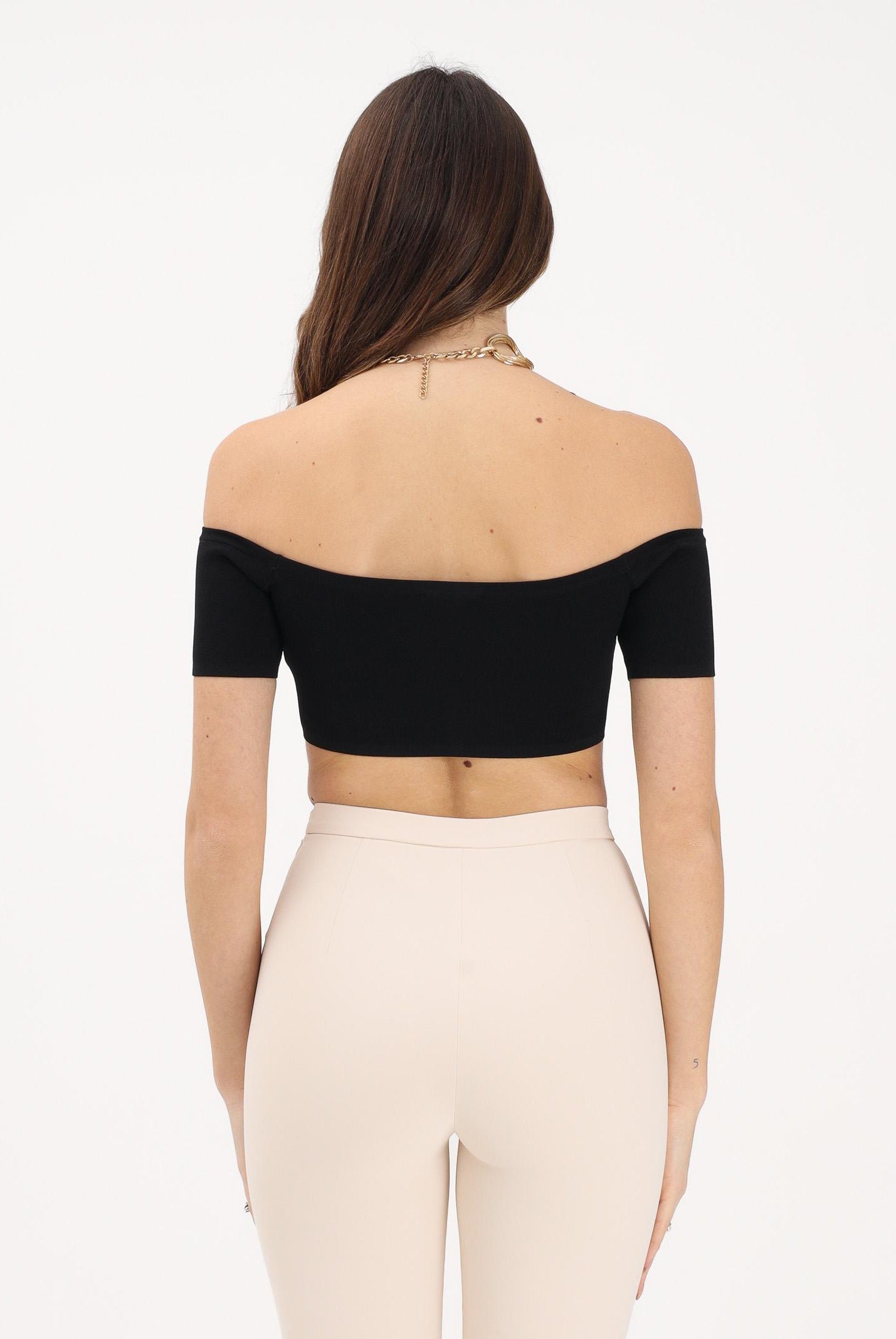 ELISABETTA FRANCHI Top nero da donna realizzato in maglia TK86B62E2 110 ELISABETTA FRANCHI