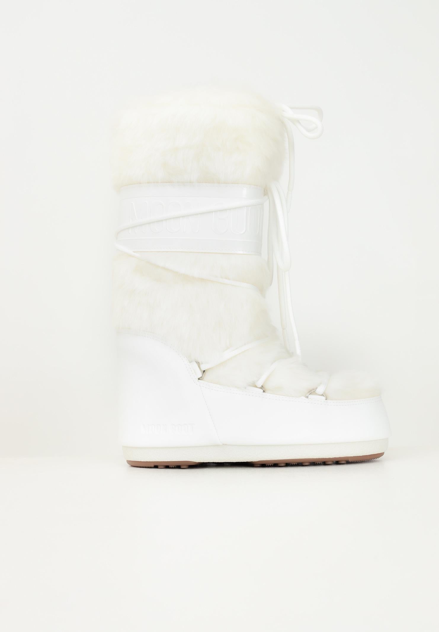 MOON BOOT Stivali da neve ICON in ecopelliccia bianca da donna 80D1408900 A002 MOON BOOT