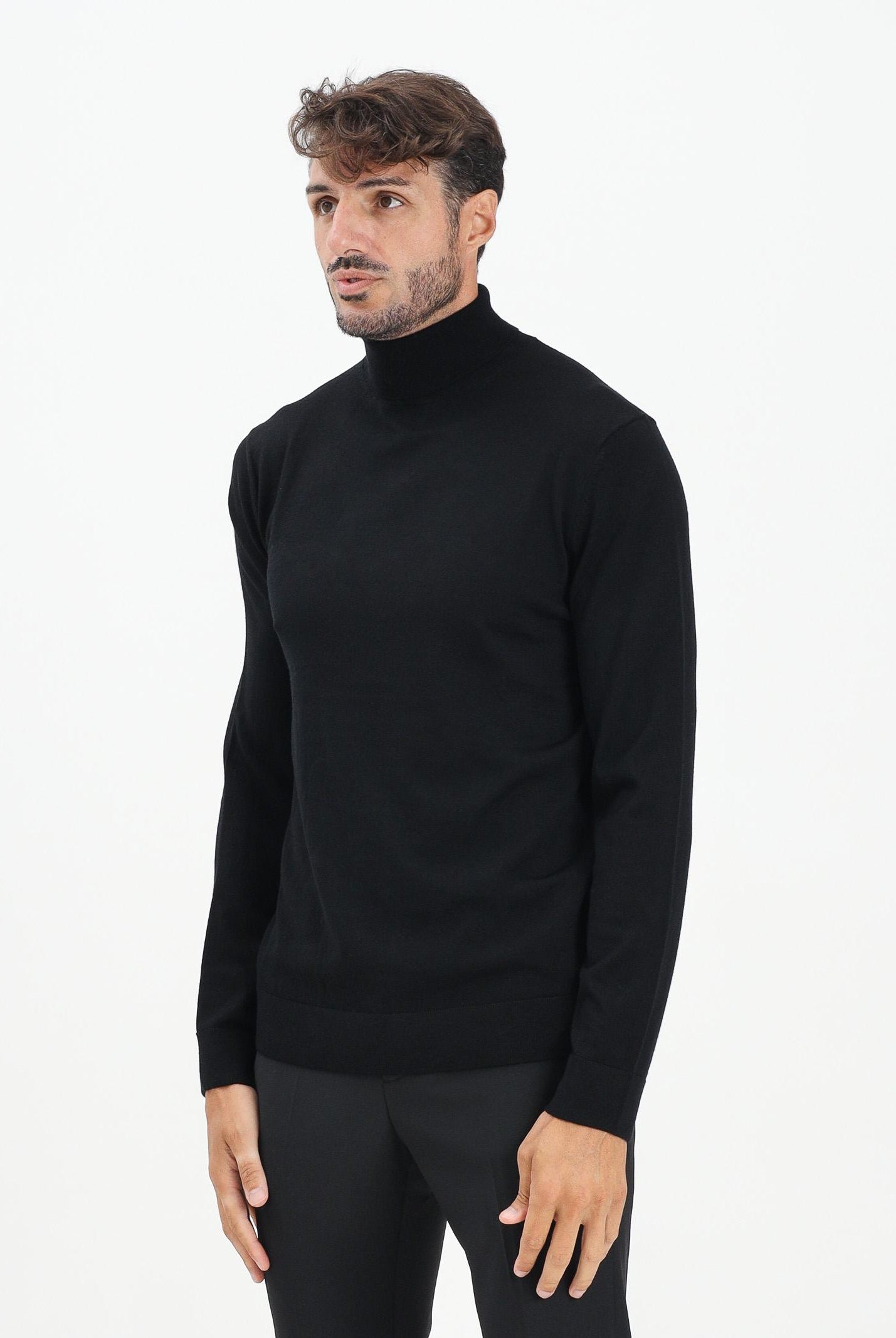 SELECTED HOMME Maglione a collo alto nero da uomo 16094653 Black SELECTED HOMME