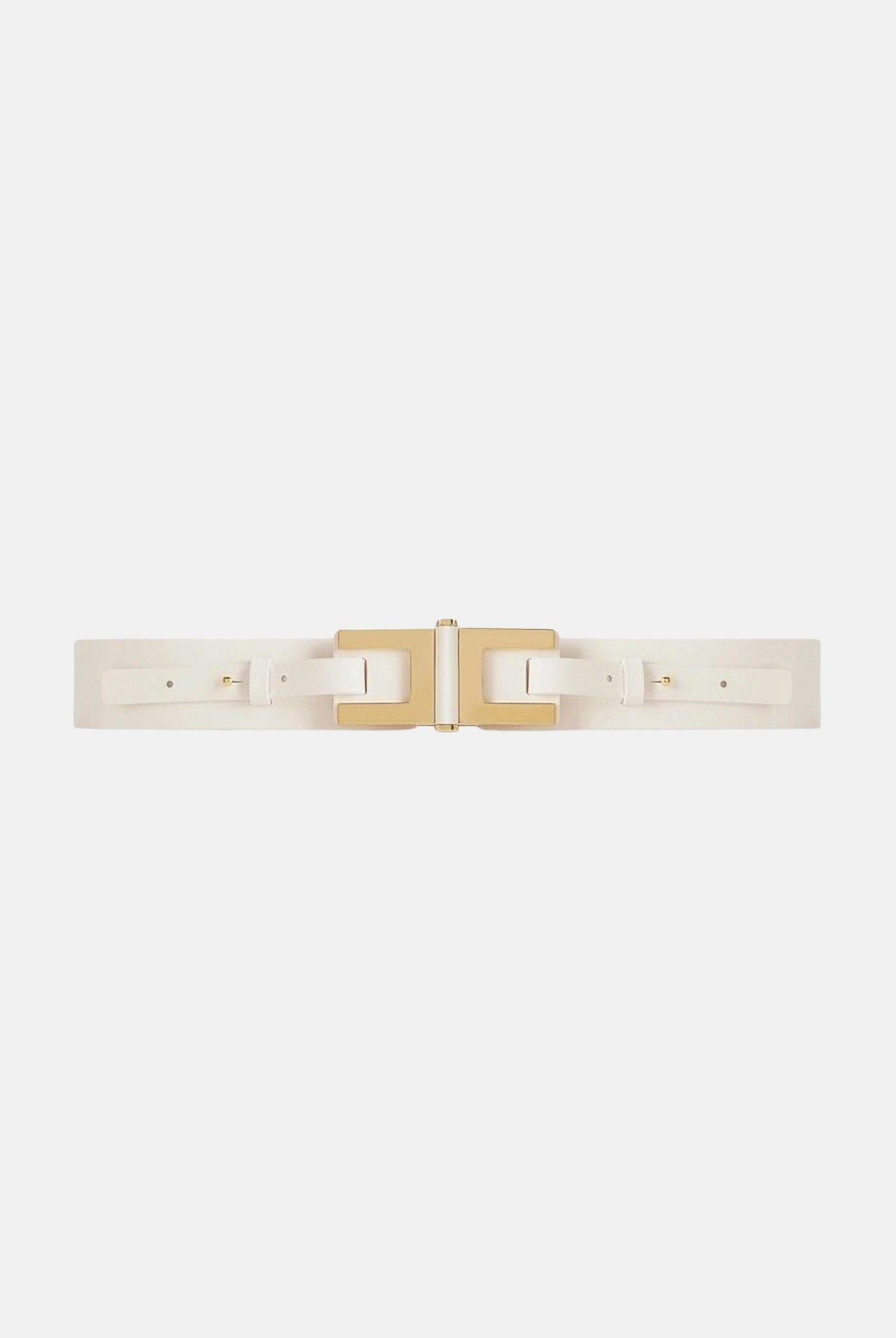 ELISABETTA FRANCHI Cintura avorio da donna con dettaglio logo CT50S61E2 360 ELISABETTA FRANCHI