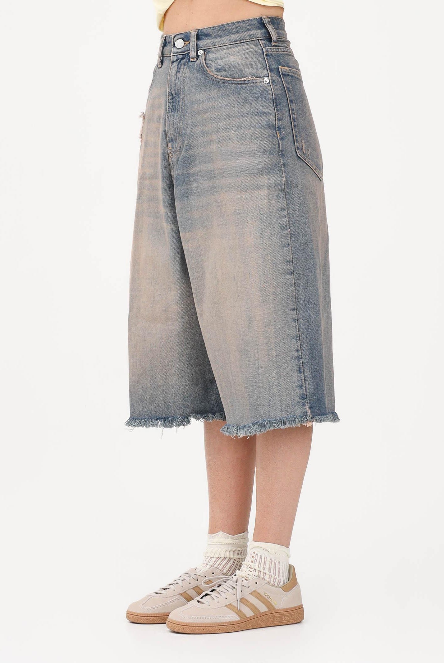 VICOLO Bermuda Carola in denim sabbiato da donna DAB5082 ADE VICOLO