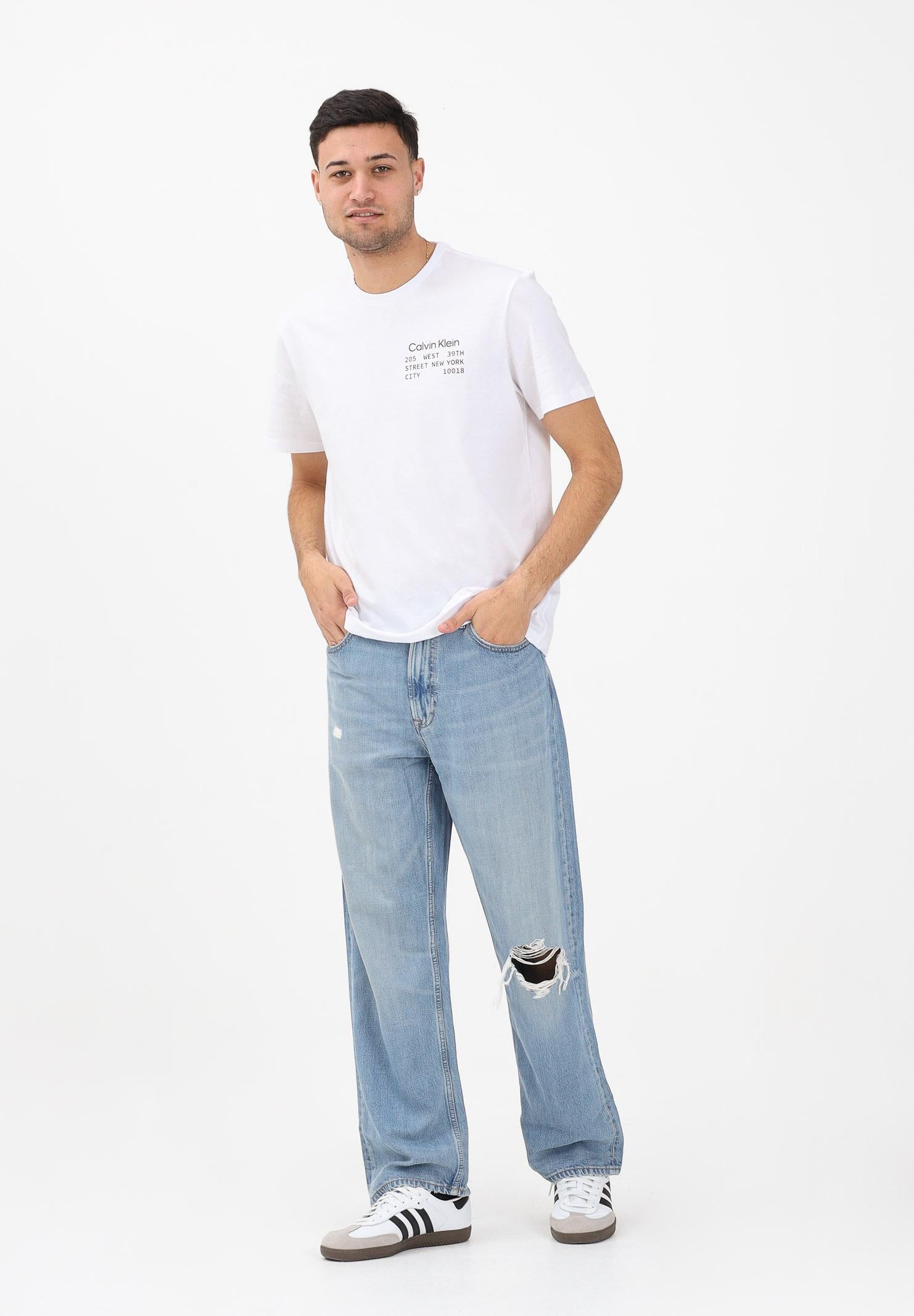 CALVIN KLEIN JEANS Jeans Straight 90's Tencel Blend in denim medio da uomo LV04RE718G2U1 . CALVIN KLEIN JEANS