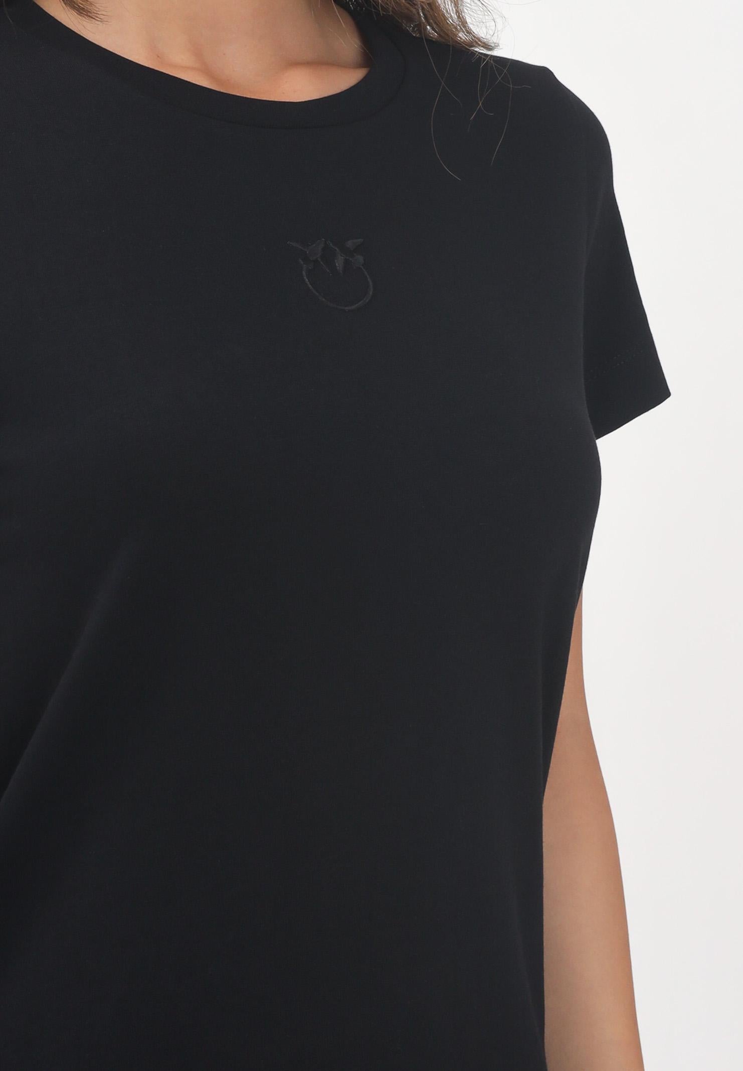 PINKO T-shirt a manica corta nera da donna con logo 100355A2RD Z99 PINKO