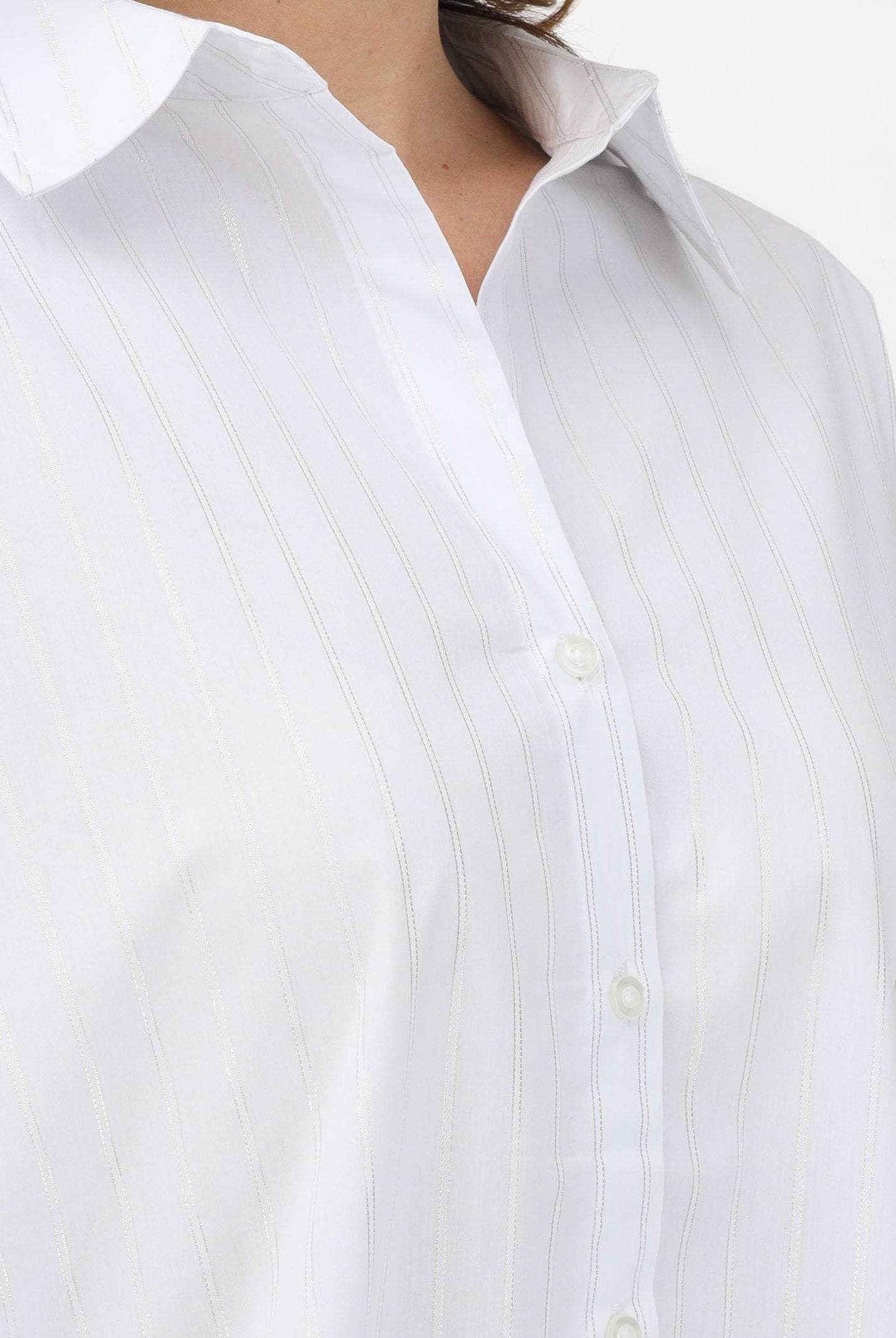 JDY Camicia a manica lunga bianca da donna con sottili righe verticali 15359455 WISI JDY