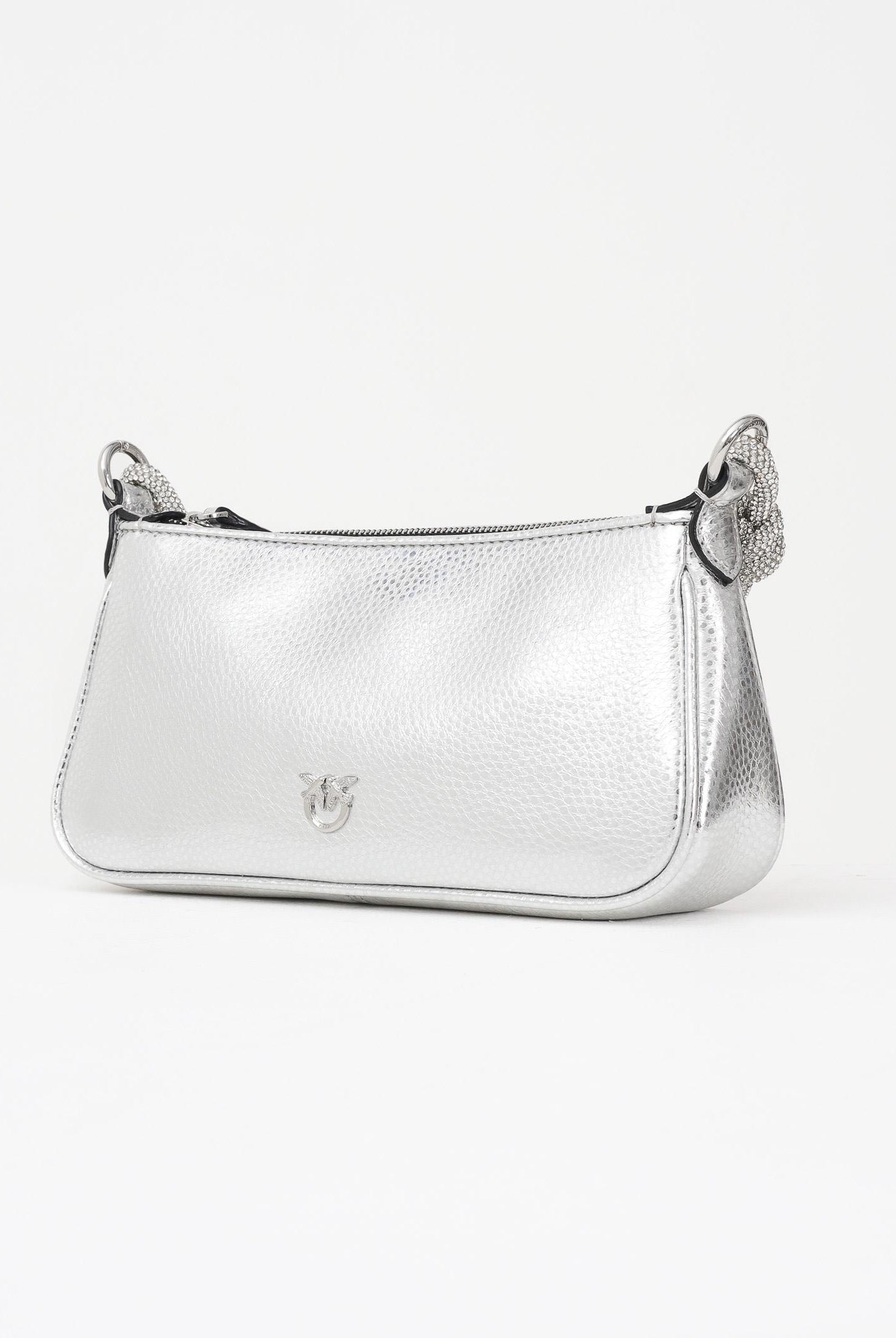 PINKO Borsa a spalla Mini Half Moon Baguette argento da donna 105915A2WD ZZFN PINKO
