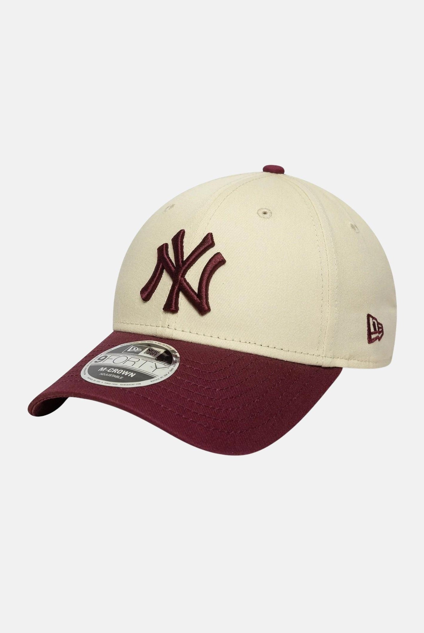 NEW ERA Cappello con visiera 9FORTY M-Crown New York Yankees MLB panna e bordeaux per uomo e donna 60691340 NEW ERA