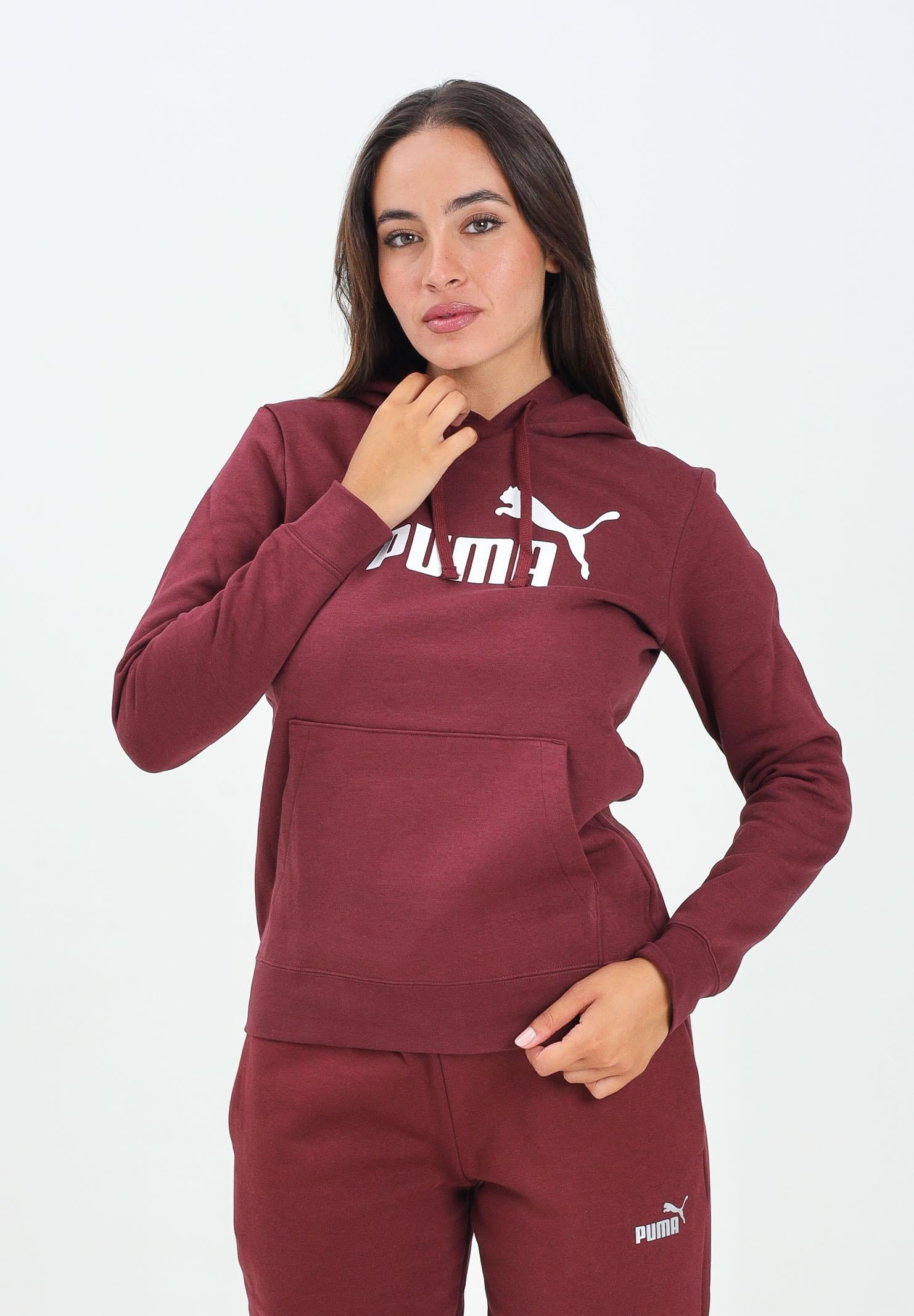 PUMA Felpa con cappuccio ESS N. 1 Logo bordeaux da donna 682389 96 PUMA