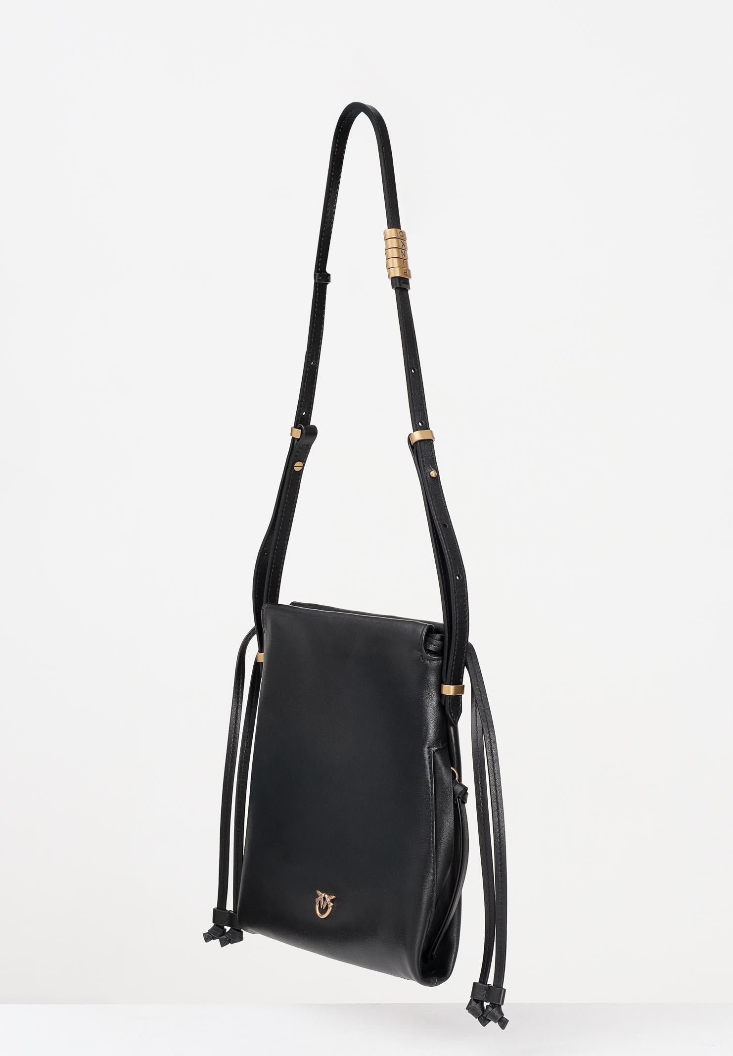 PINKO Borsa a tracolla Mini Slouchy Bag nera da donna 105362A0QO Z99Q PINKO