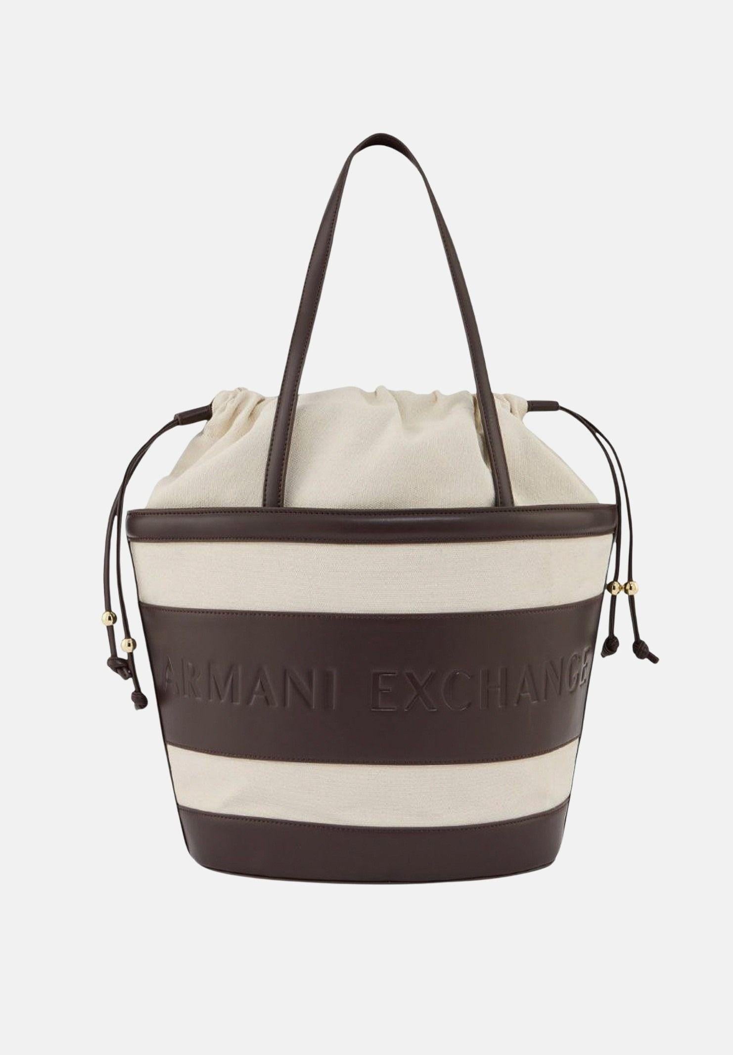 ARMANI EXCHANGE Shopper beige e marrone da donna con logo XW002607AF22635 M6262 ARMANI EXCHANGE