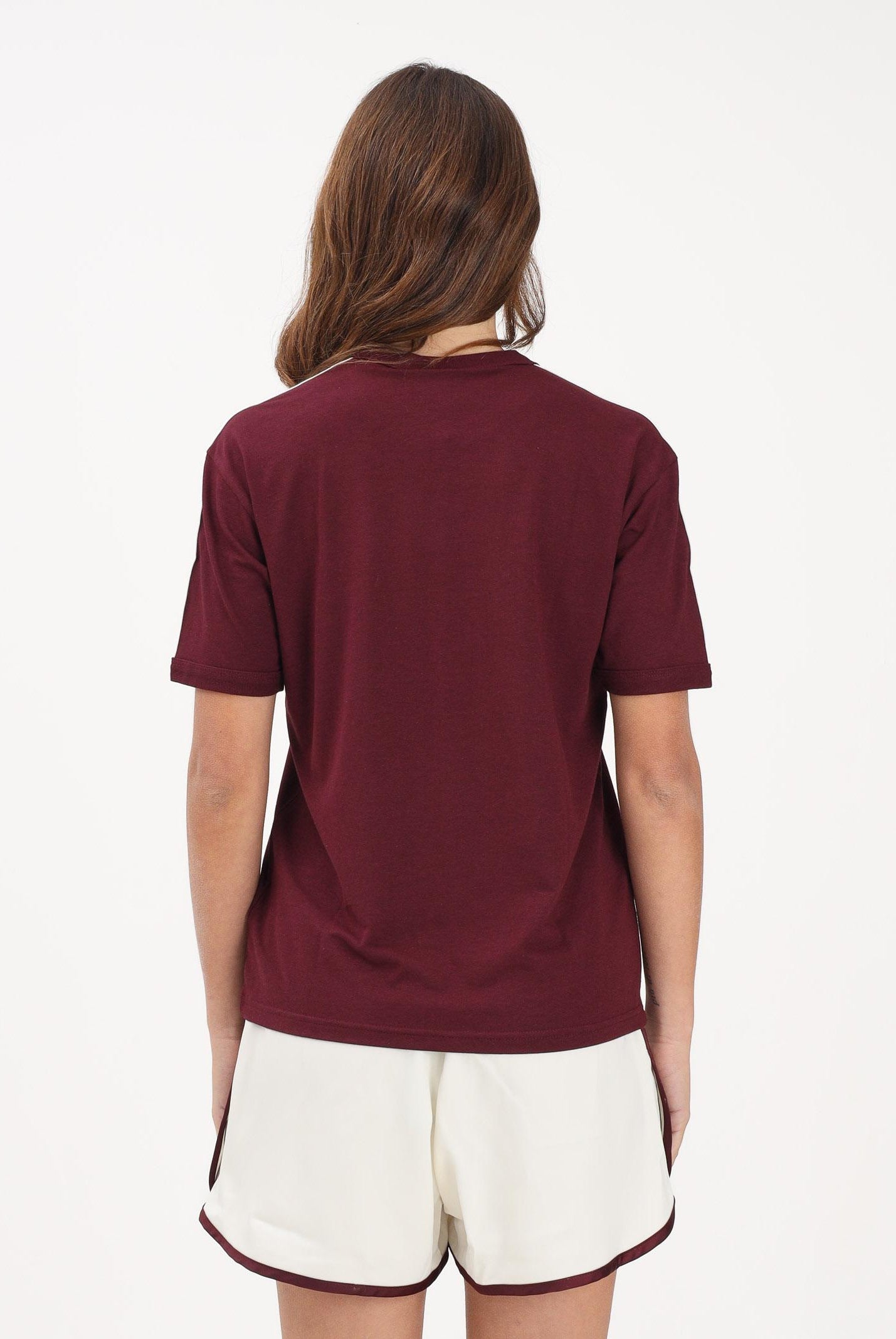 ADIDAS ORIGINALS T-shirt a manica corta LINEAR bordeaux da donna KD3710 . ADIDAS ORIGINALS
