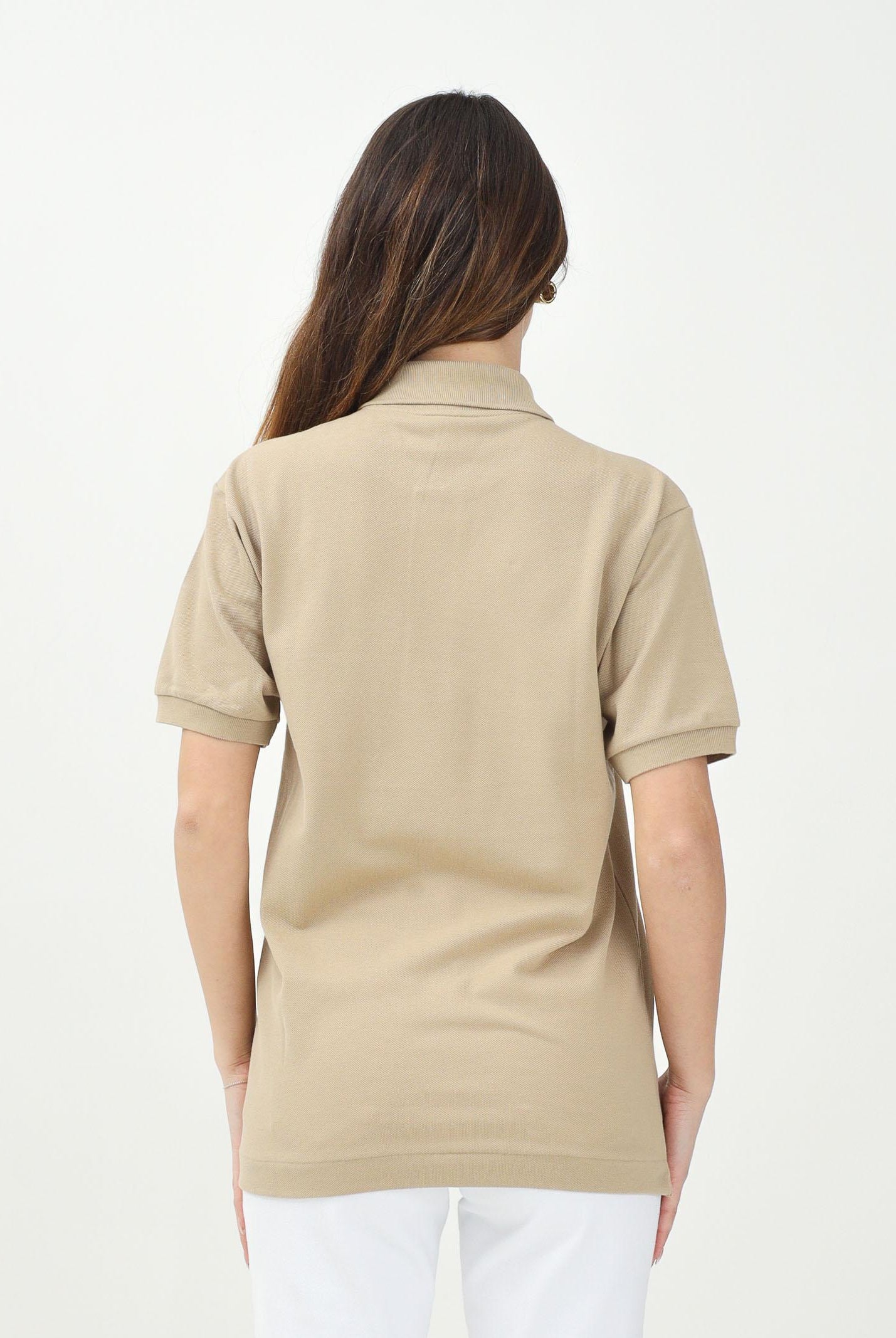 LACOSTE Polo beige per uomo e donna con patch logo coccodirllo 1212 02S LACOSTE