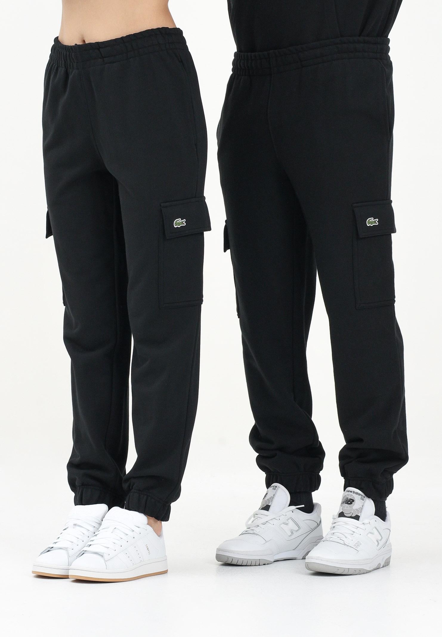 LACOSTE Pantalone sportivo cargo nero per uomo e donna XH9710 031 LACOSTE