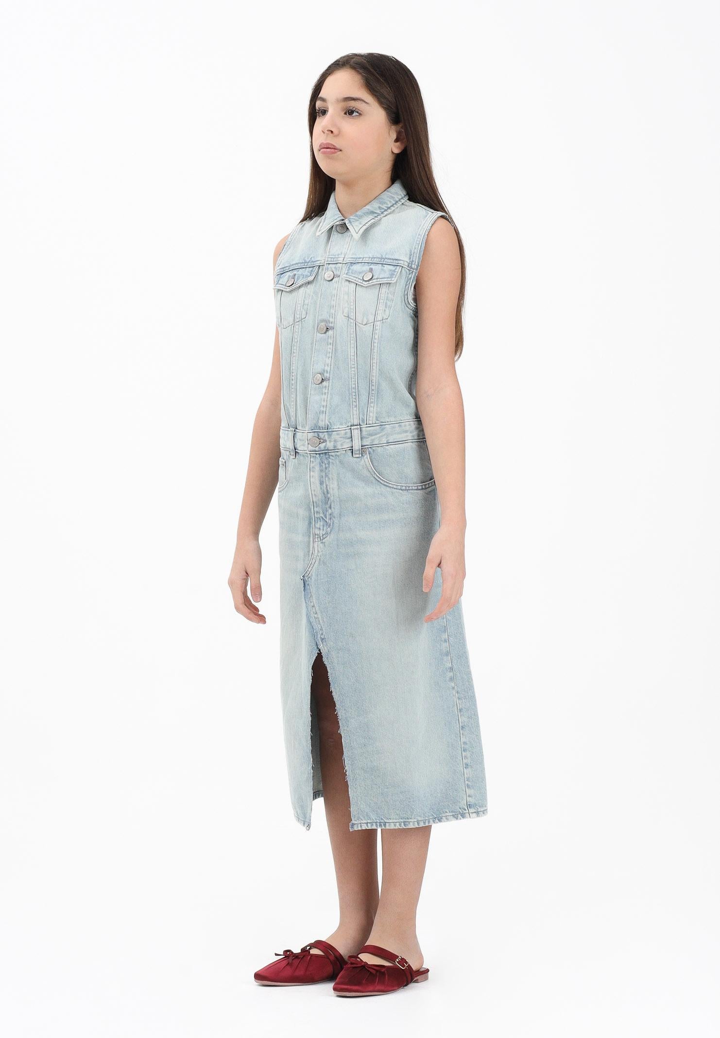 MAISON MARGIELA Abito midi in denim chiaro per donna, ragazze e bambine M60940MM06Y M601 MAISON MARGIELA