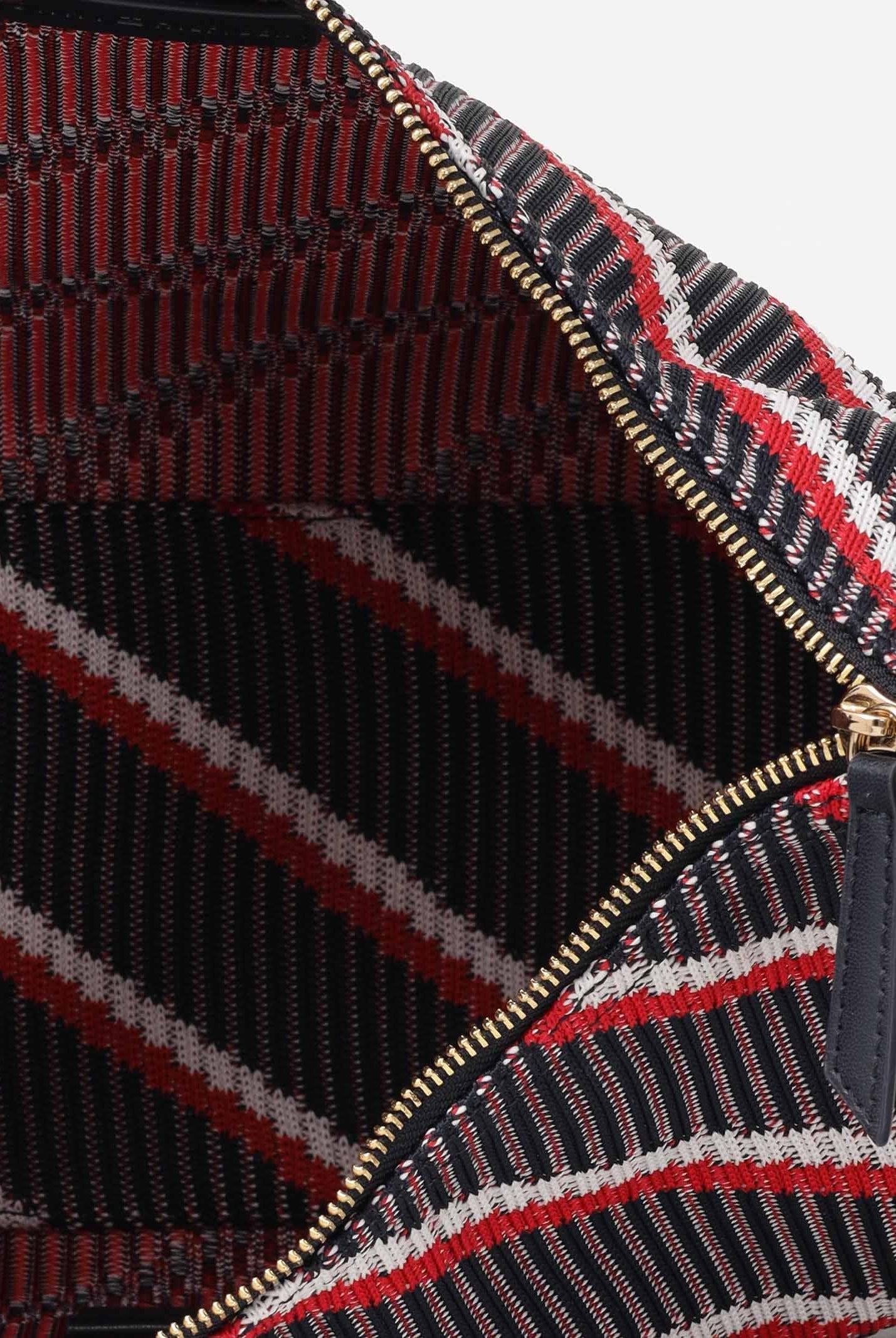 TOMMY HILFIGER Borsa hobo iconica in maglia blu rossa e bianca da donna AW0AW18166 0GY TOMMY JEANS