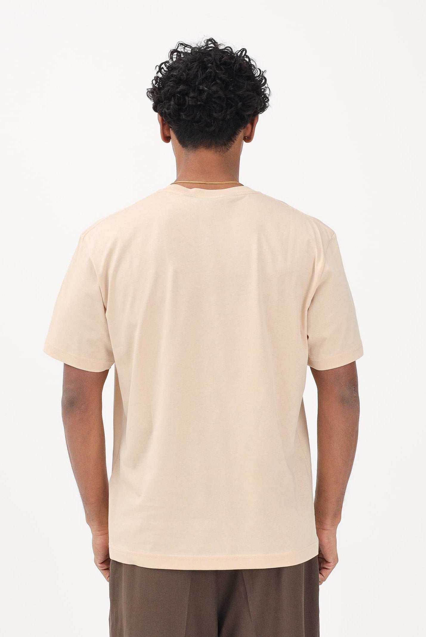 JUST CAVALLI T-shirt a manica corta beige da uomo con logo 80OAHT03CJ500 774 JUST CAVALLI