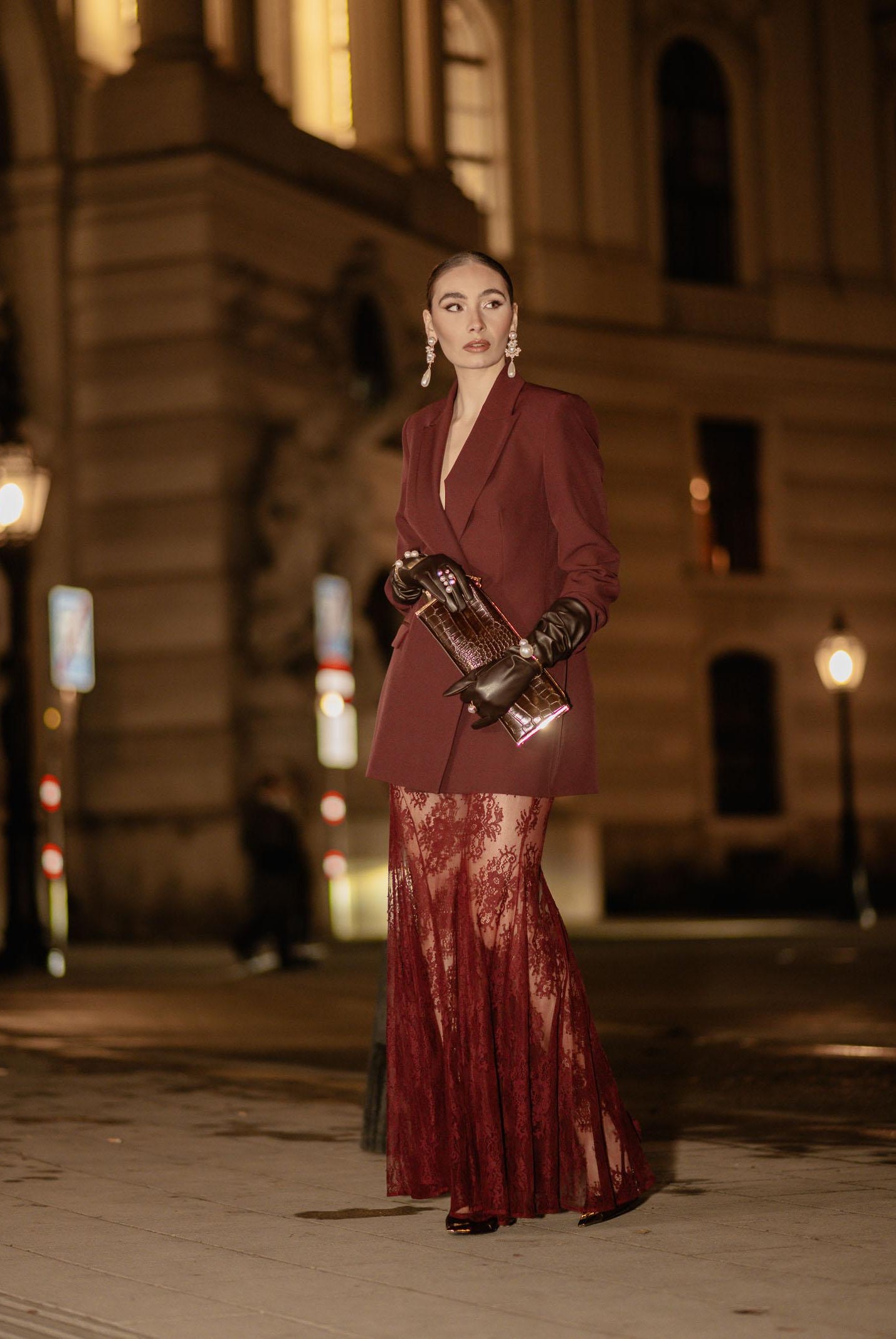 SANTAS Gonna lunga NUIT bordeaux da donna PV2628 BO SANTAS