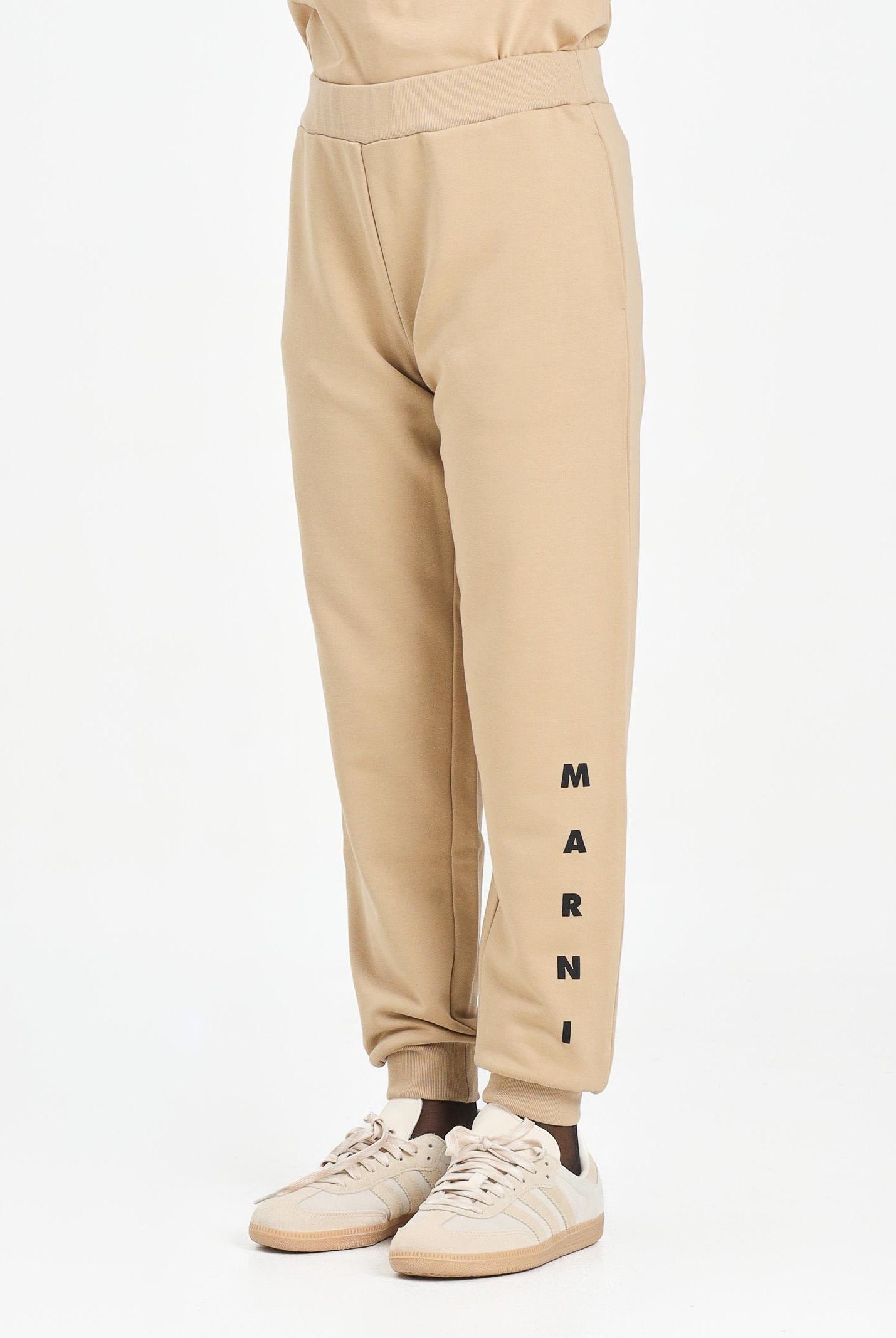 MARNI Pantalone sportivo beige per donna, ragazzi e bambini con logo istituzionale M01218M00V0 0M715 MARNI