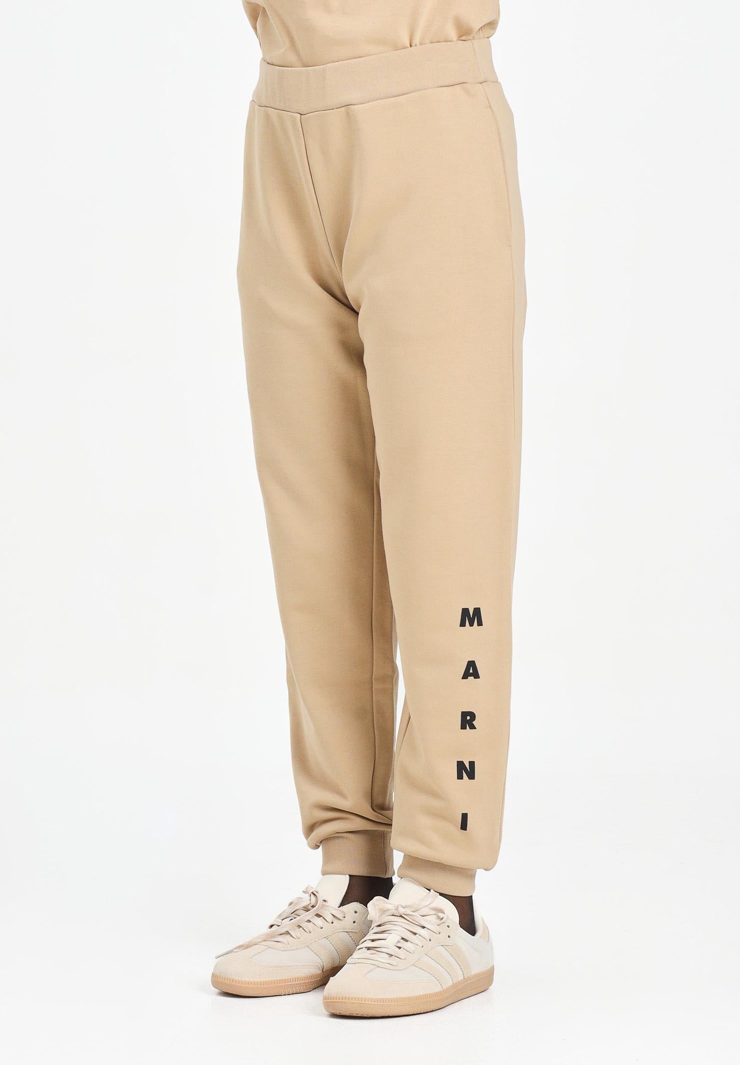 MARNI Pantalone sportivo beige per donna, ragazzi e bambini con logo istituzionale M01218M00V0 0M715 MARNI