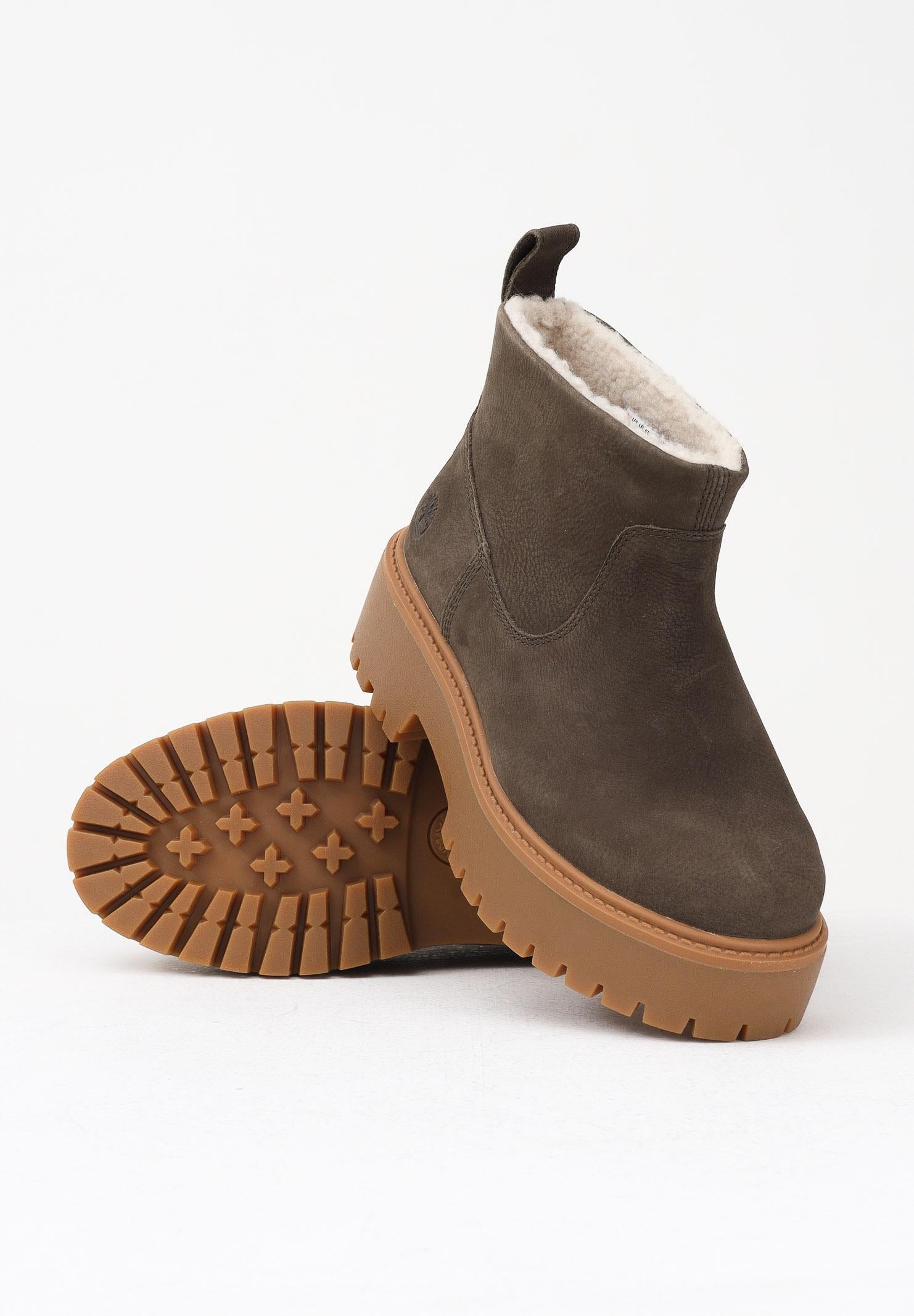 TIMBERLAND Stivaletti foderati con Plateau Stone Street marroni da donna TB0A283GW011 . TIMBERLAND