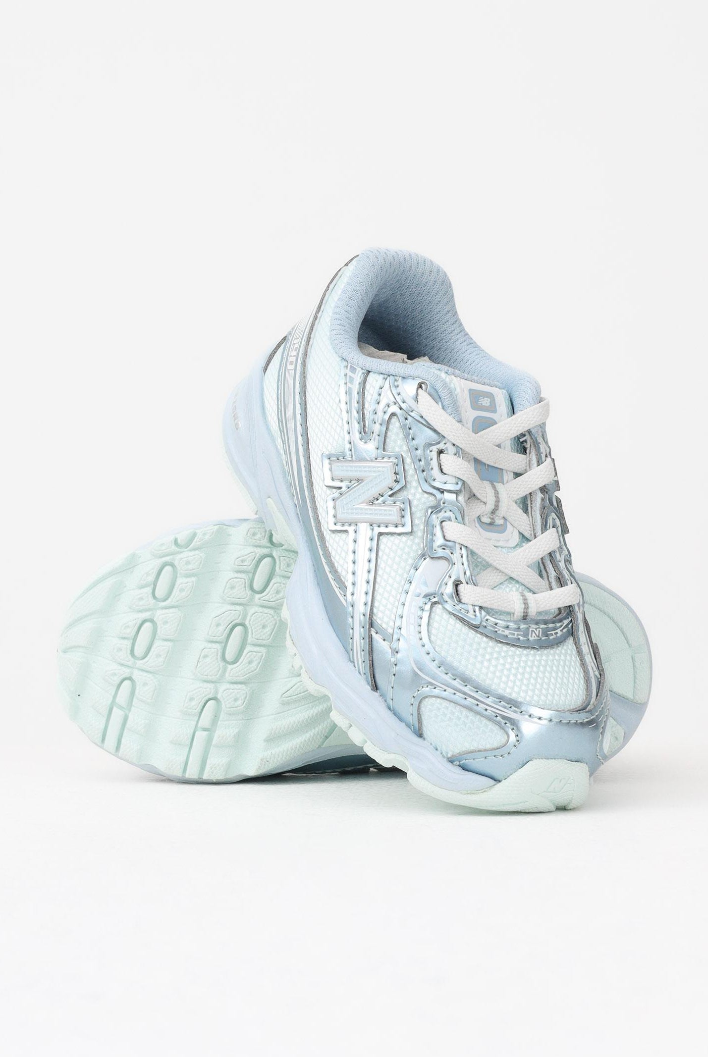 NEW BALANCE Sneakers 740 Bungee Lace azzurre da neonato I7409R4 . NEW BALANCE