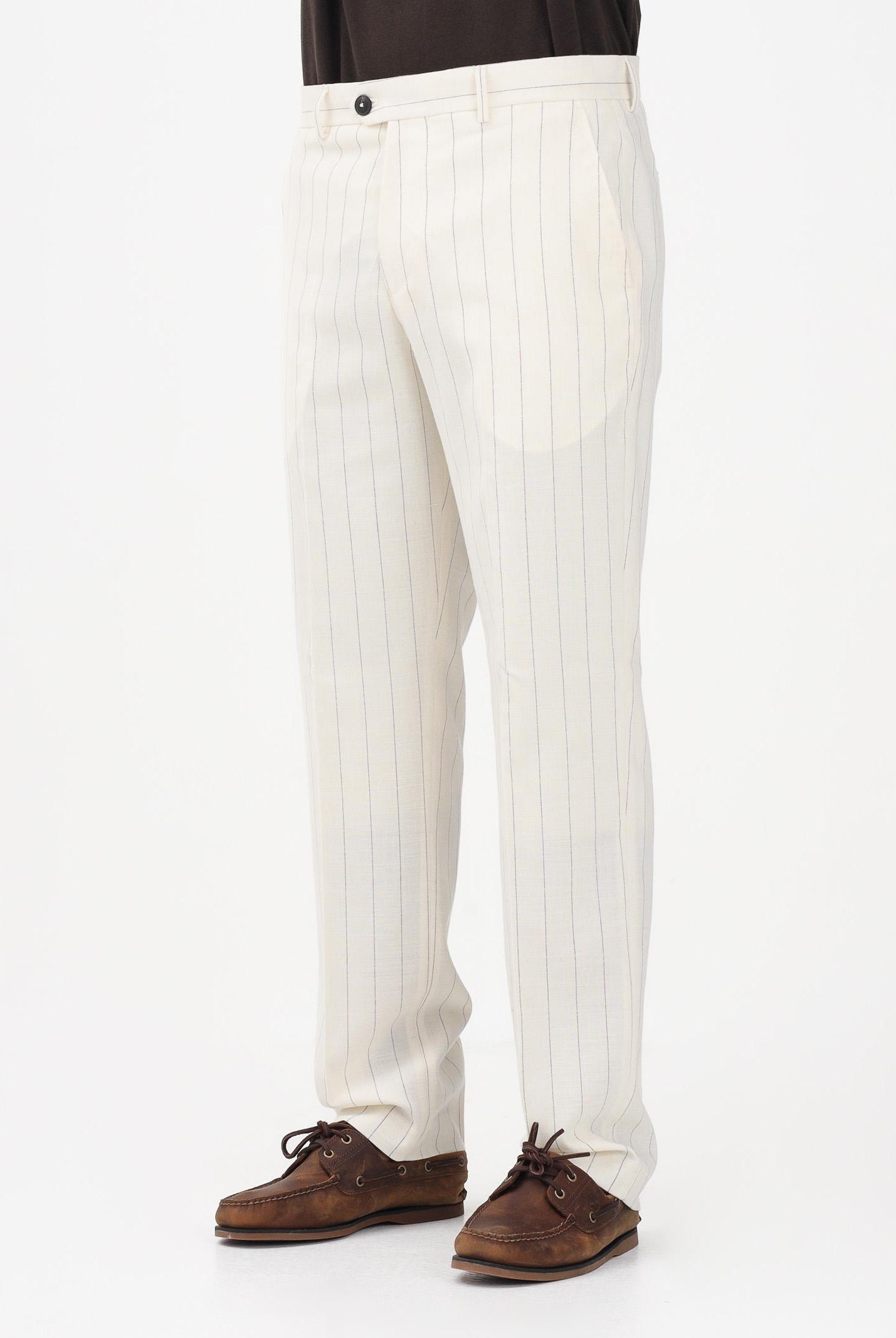SELECTED HOMME Pantalone elegante panna da uomo con sottili righe 16100653 EG SELECTED HOMME