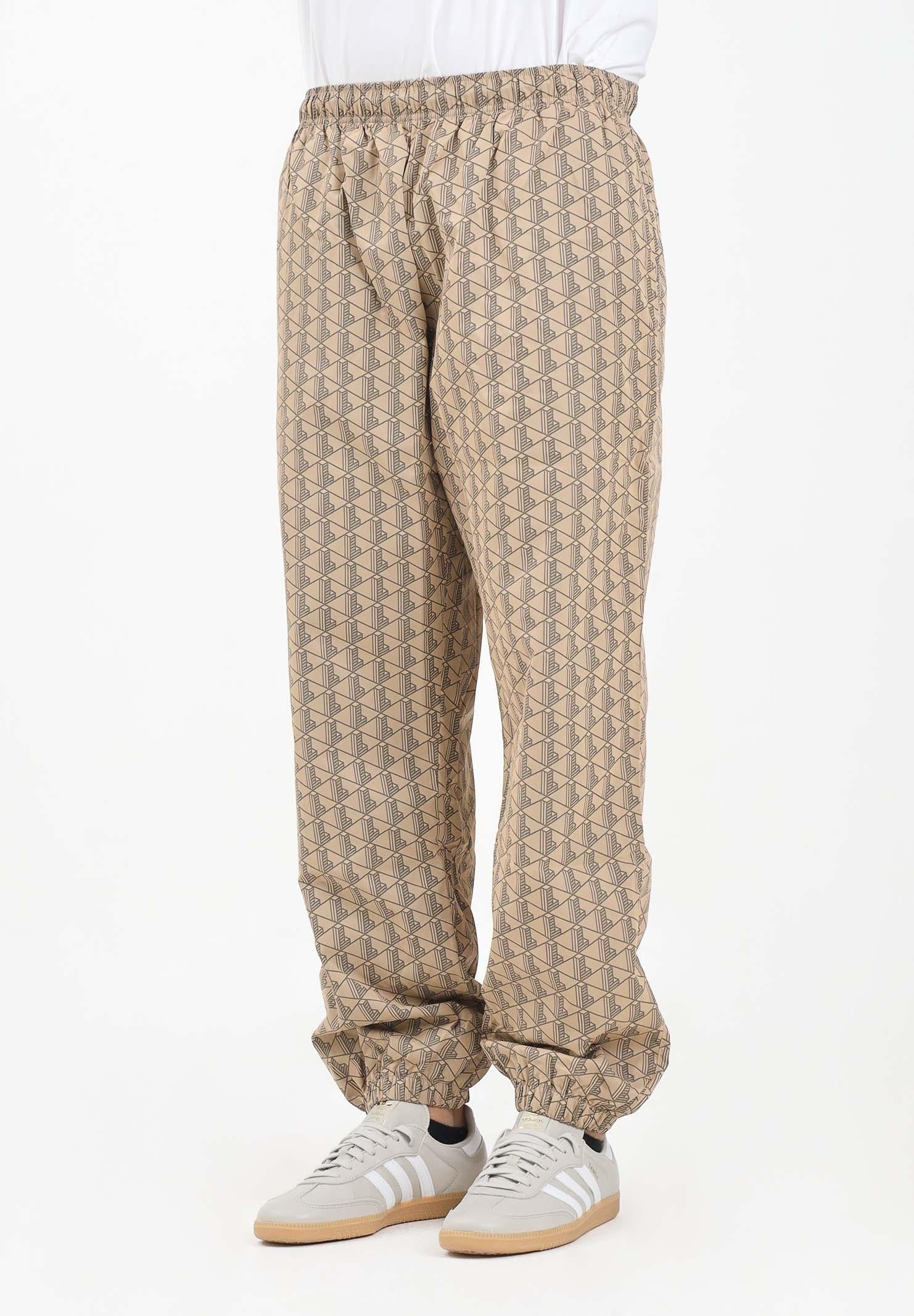 LACOSTE Pantalone sportivo beige da uomo con monogramma XH8908 IXQ LACOSTE