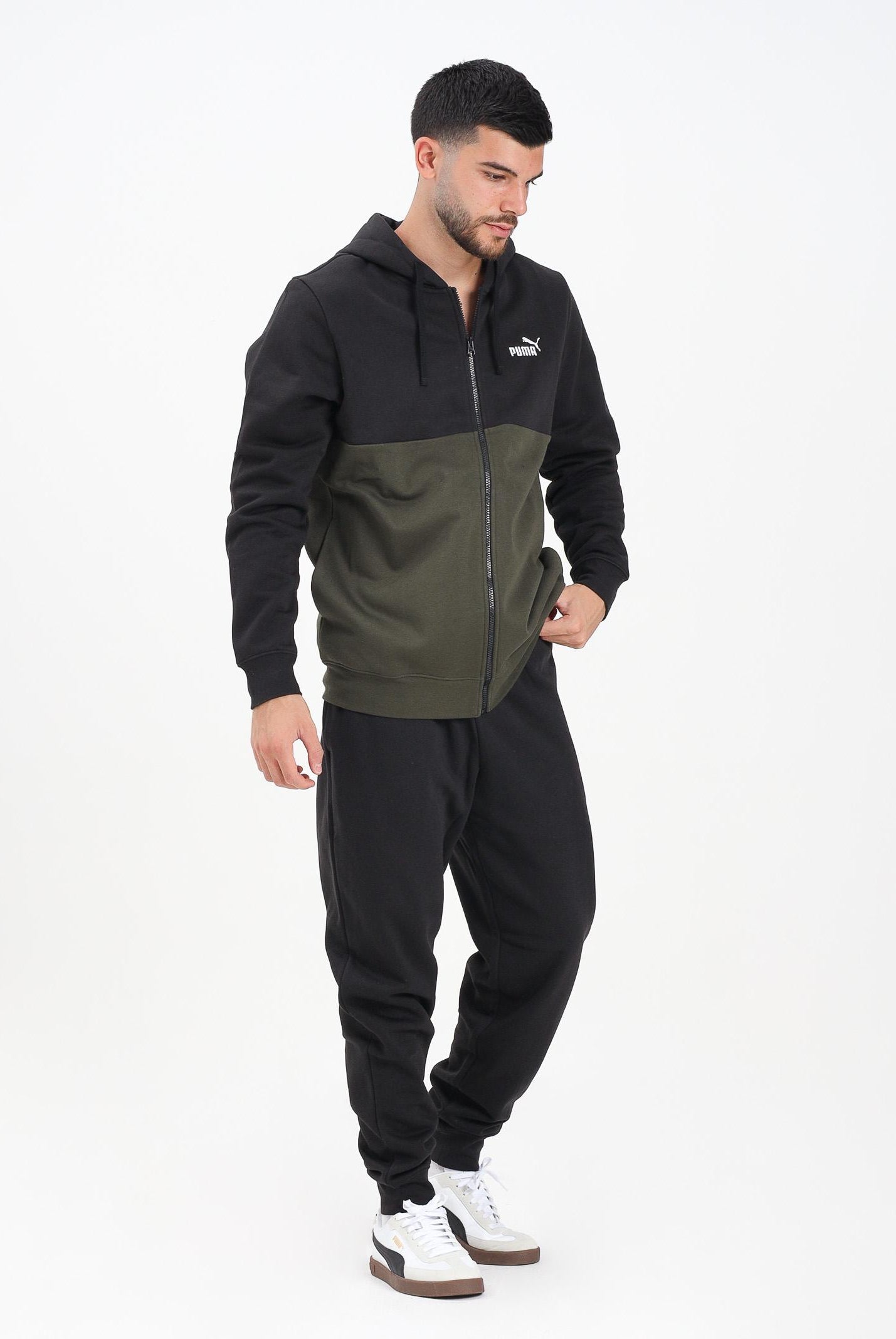 PUMA Tuta verde e nera da uomo con logo 692158 70 PUMA