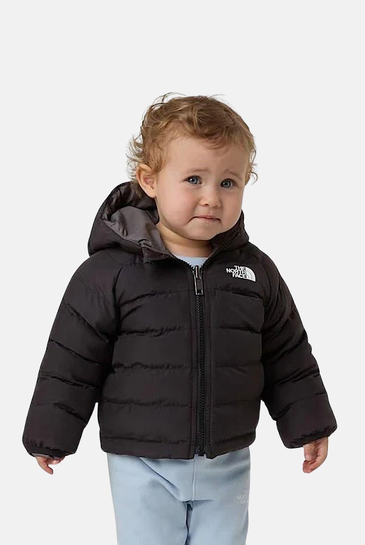 THE NORTH FACE Piumino reversibile Perrito nero e grigio da neonato NF0A88W3WOO1 . THE NORTH FACE