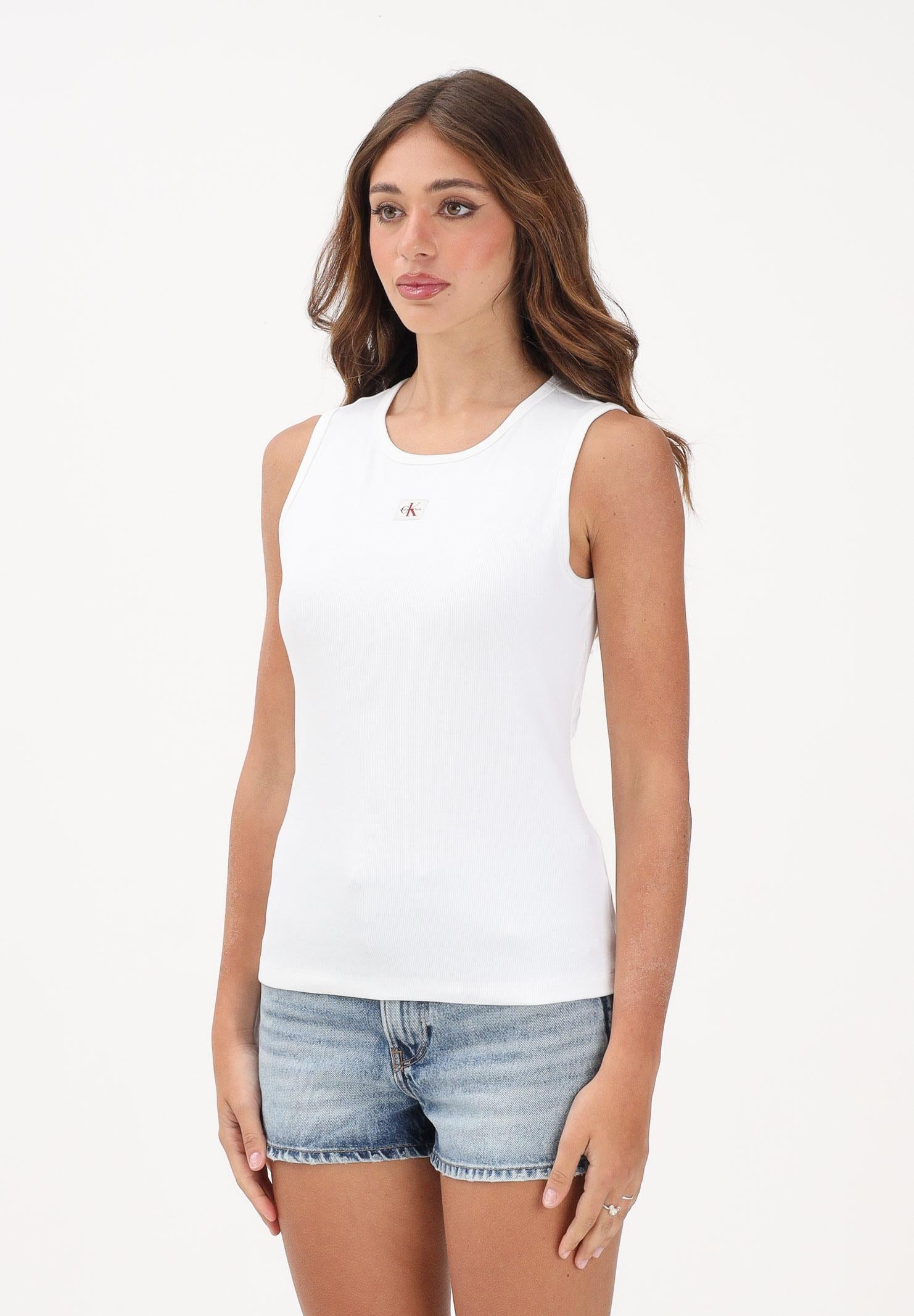 CALVIN KLEIN JEANS Canotta bianca da donna con cut-out sulla schiena LV047F246G YAF CALVIN KLEIN JEANS