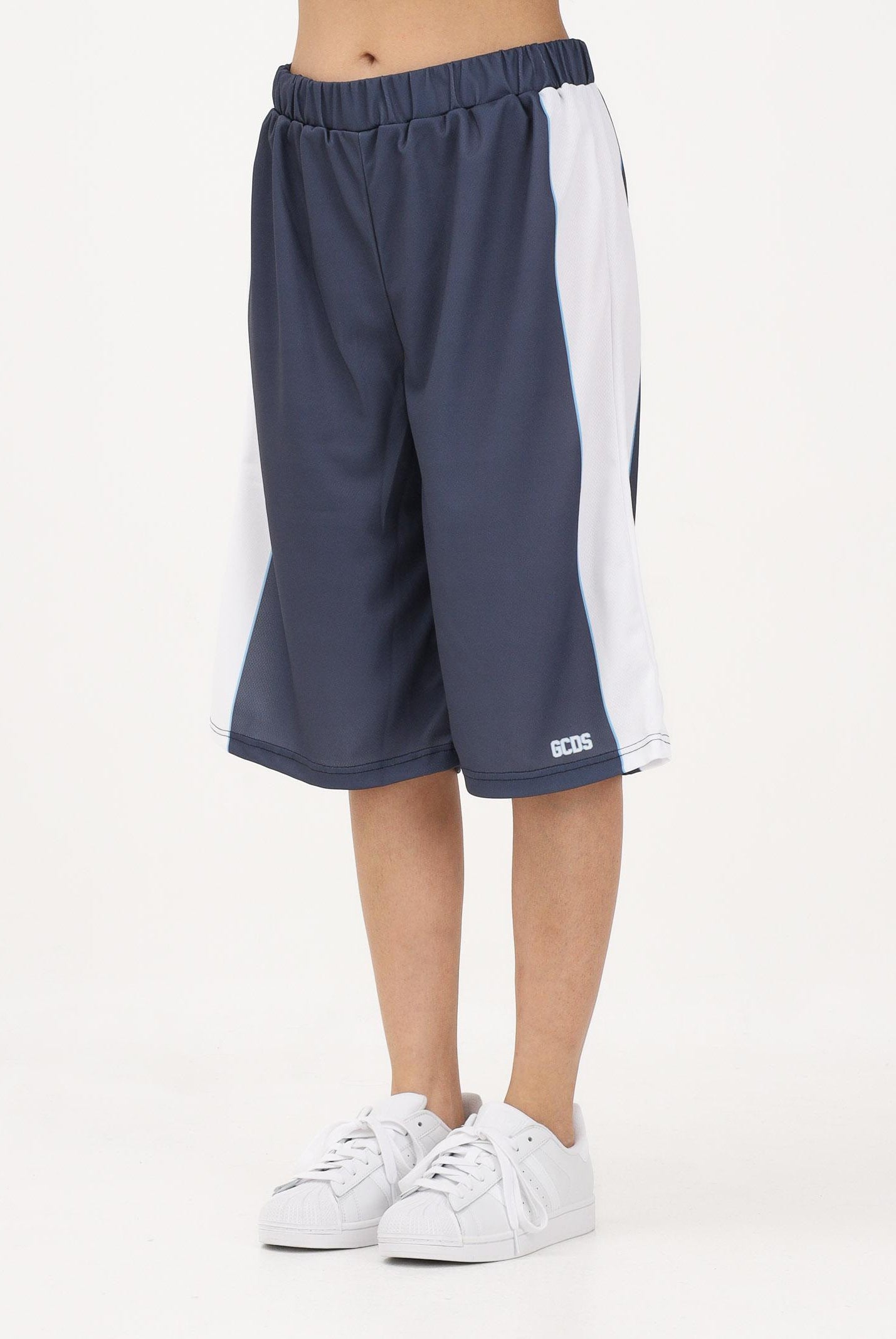 GCDS Shorts blu per donna, ragazzi e bambini con logo C1BJQL707J338 782A GCDS