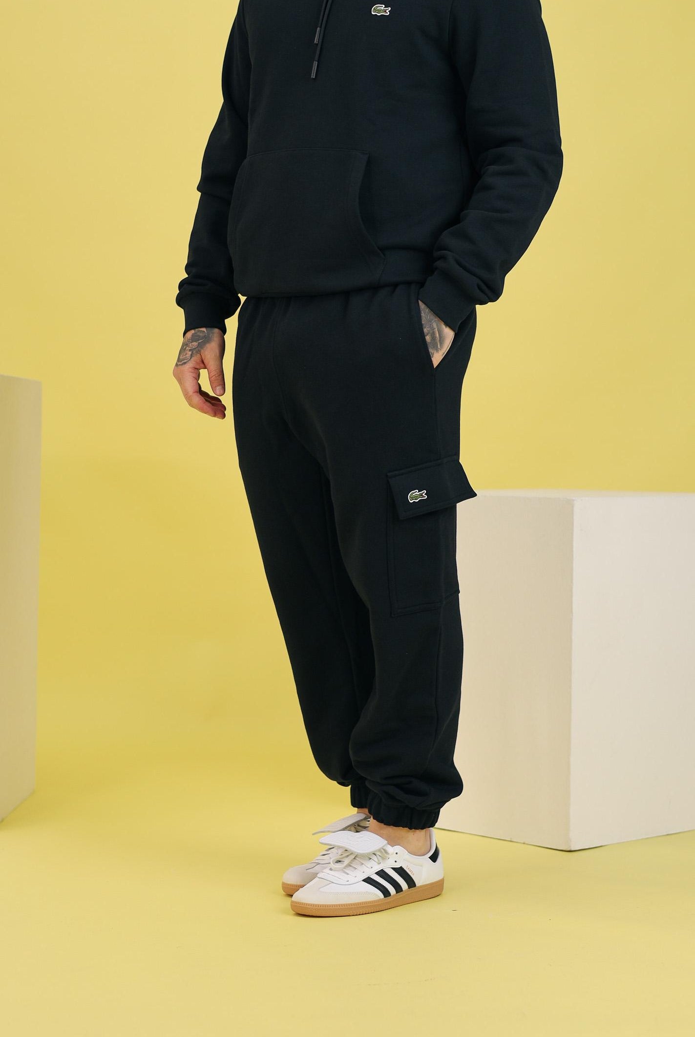 LACOSTE Pantalone sportivo cargo nero per uomo e donna XH9710 031 LACOSTE