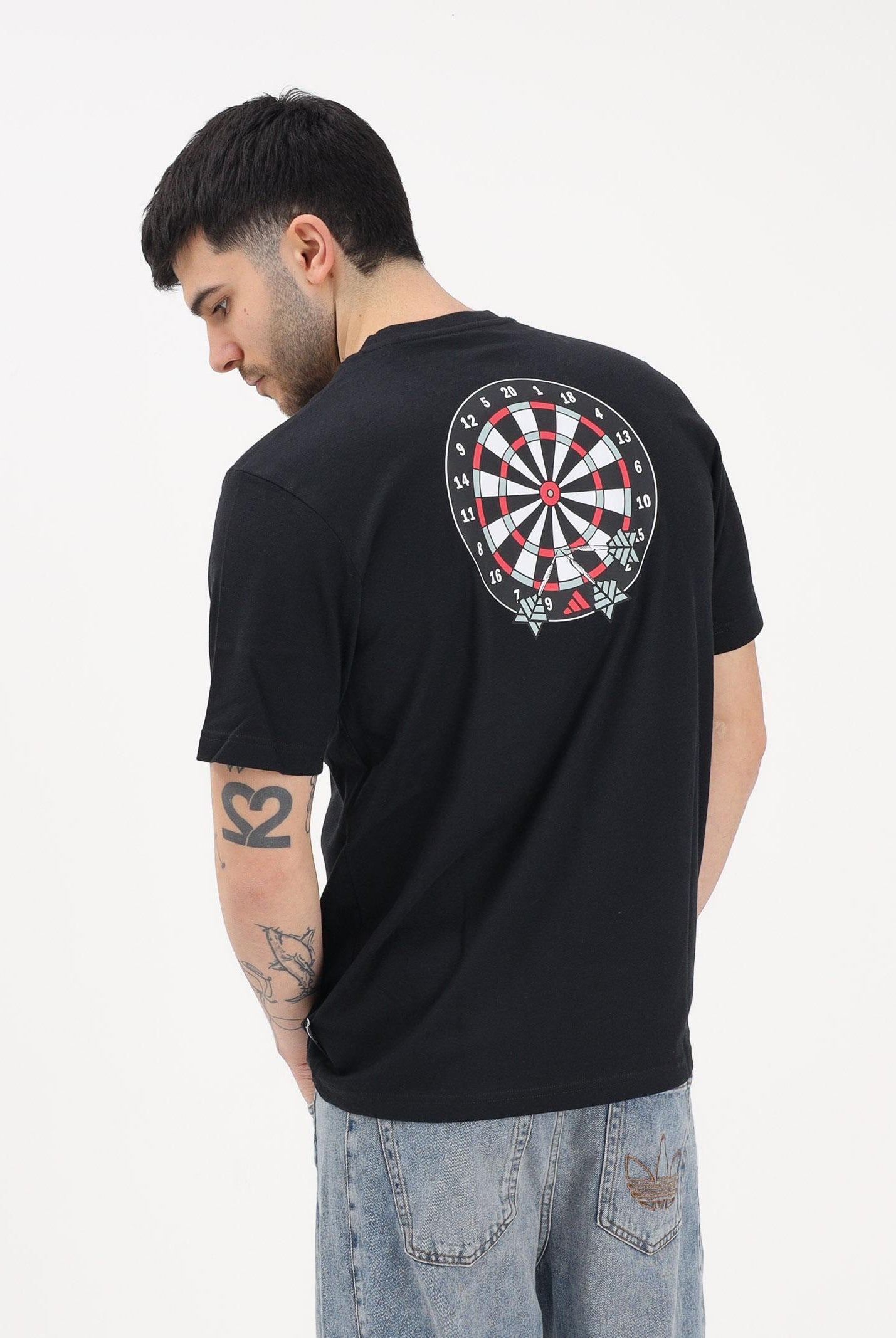 ADIDAS PERFORMANCE T-shirt a manica corta NOVELTY DART nera da uomo JZ5040 . ADIDAS PERFORMANCE