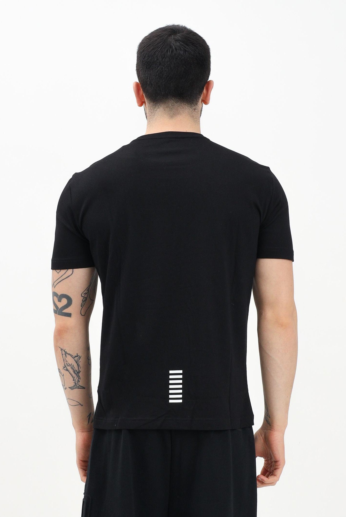 EA7 T-shirt a manica corta nera da uomo con stampa logo 8NPT25PJVPZ 1200 EA7