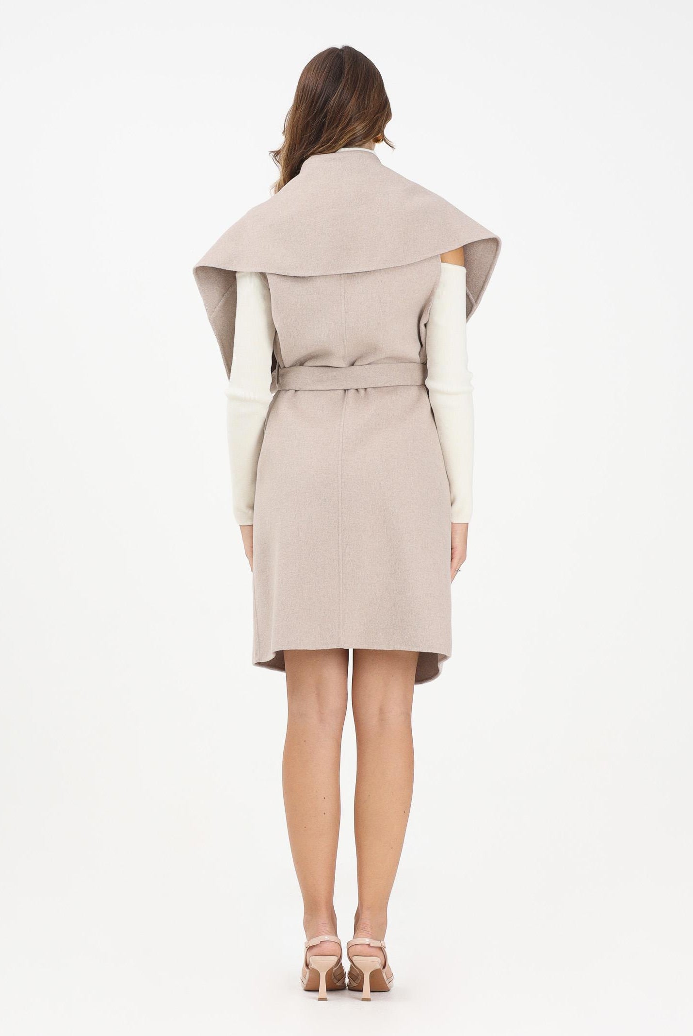 VICOLO Cappotto smanicato beige da donna TF0056 FU114 VICOLO