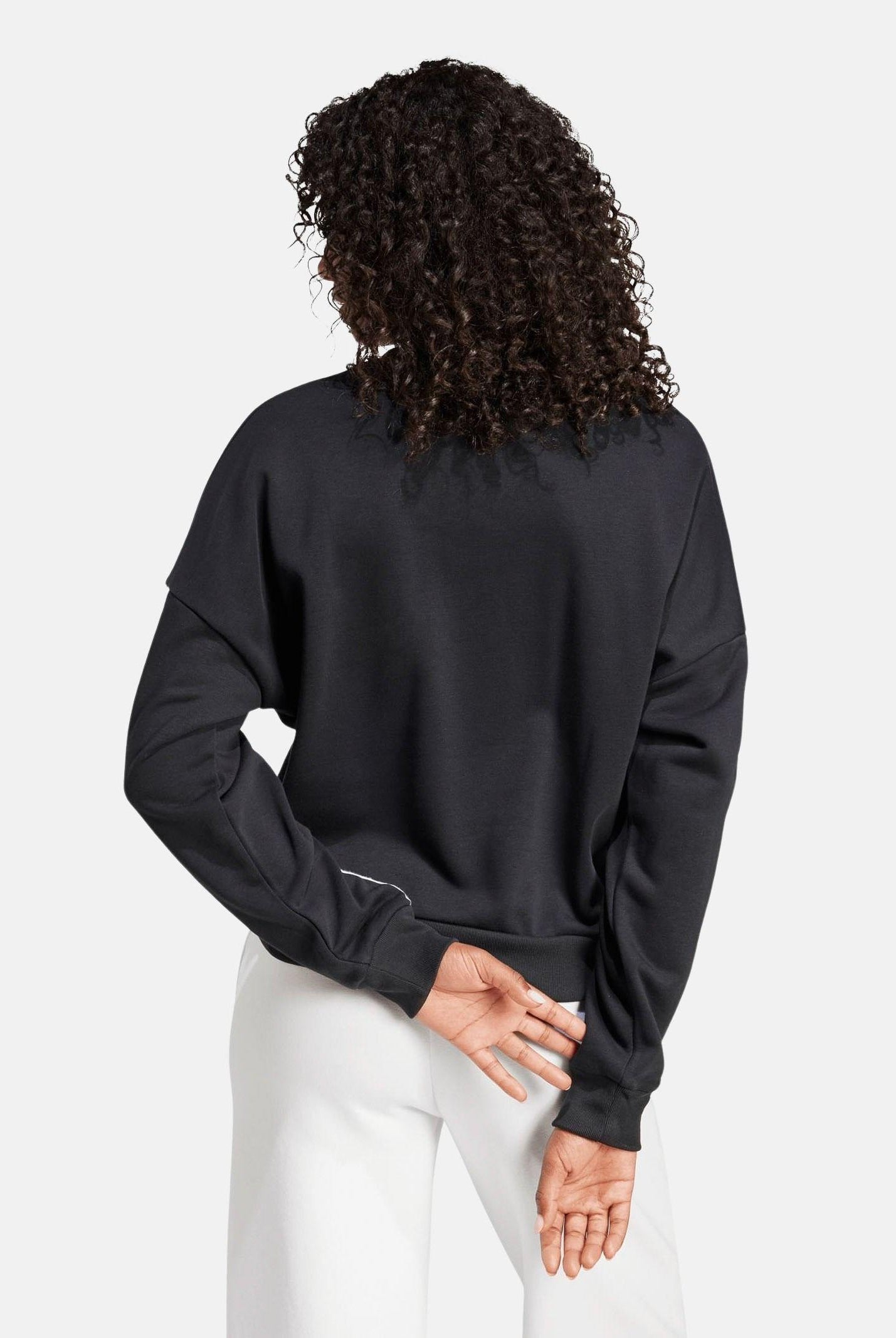 ADIDAS PERFORMANCE Felpa girocollo Essentials 3-Stripes French Terry nera da donna JE0016 . ADIDAS PERFORMANCE