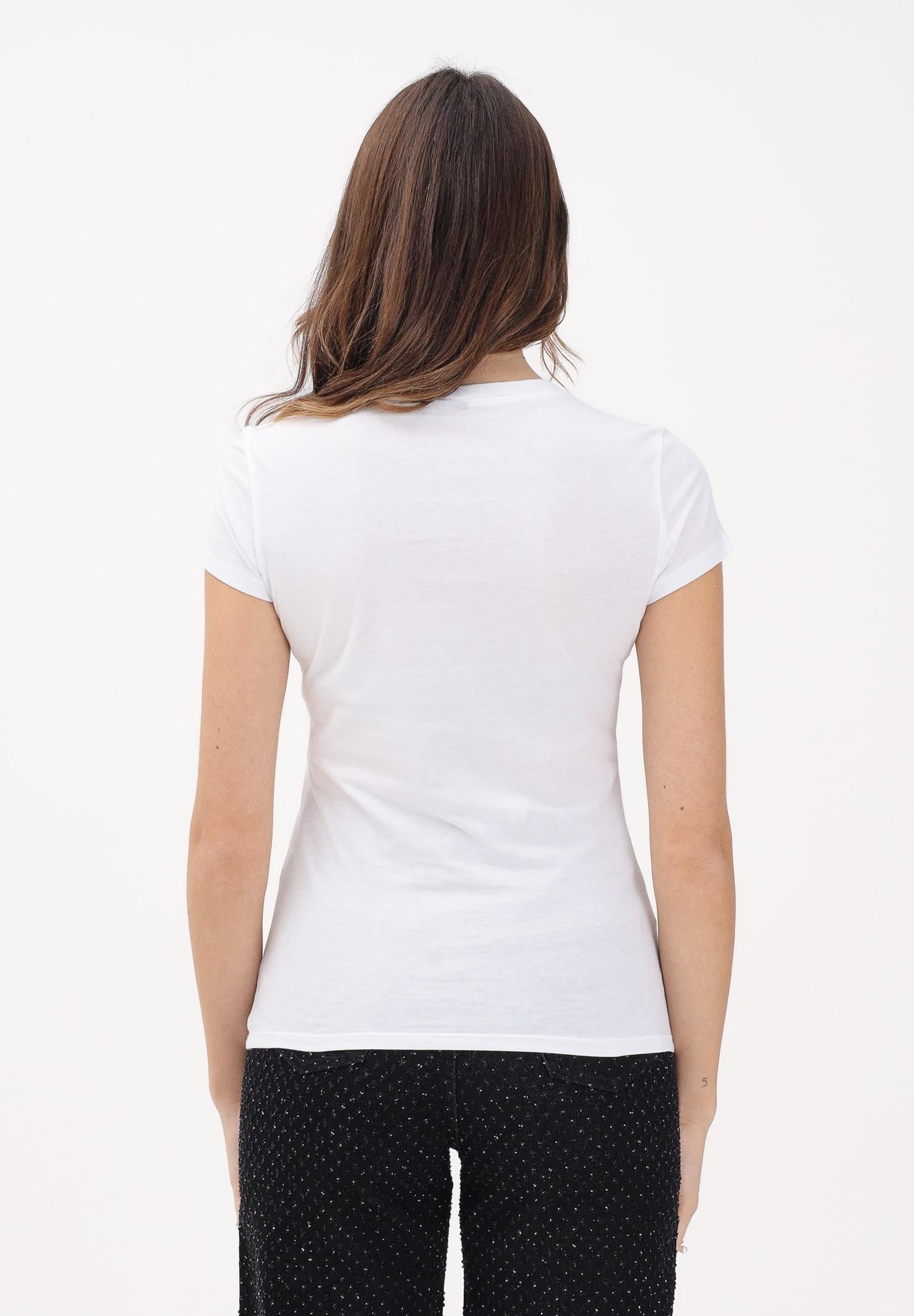 ARMANI EXCHANGE T-shirt a manica corta bianca da donna con logo in strass XW002106AF10356 U0002 ARMANI EXCHANGE
